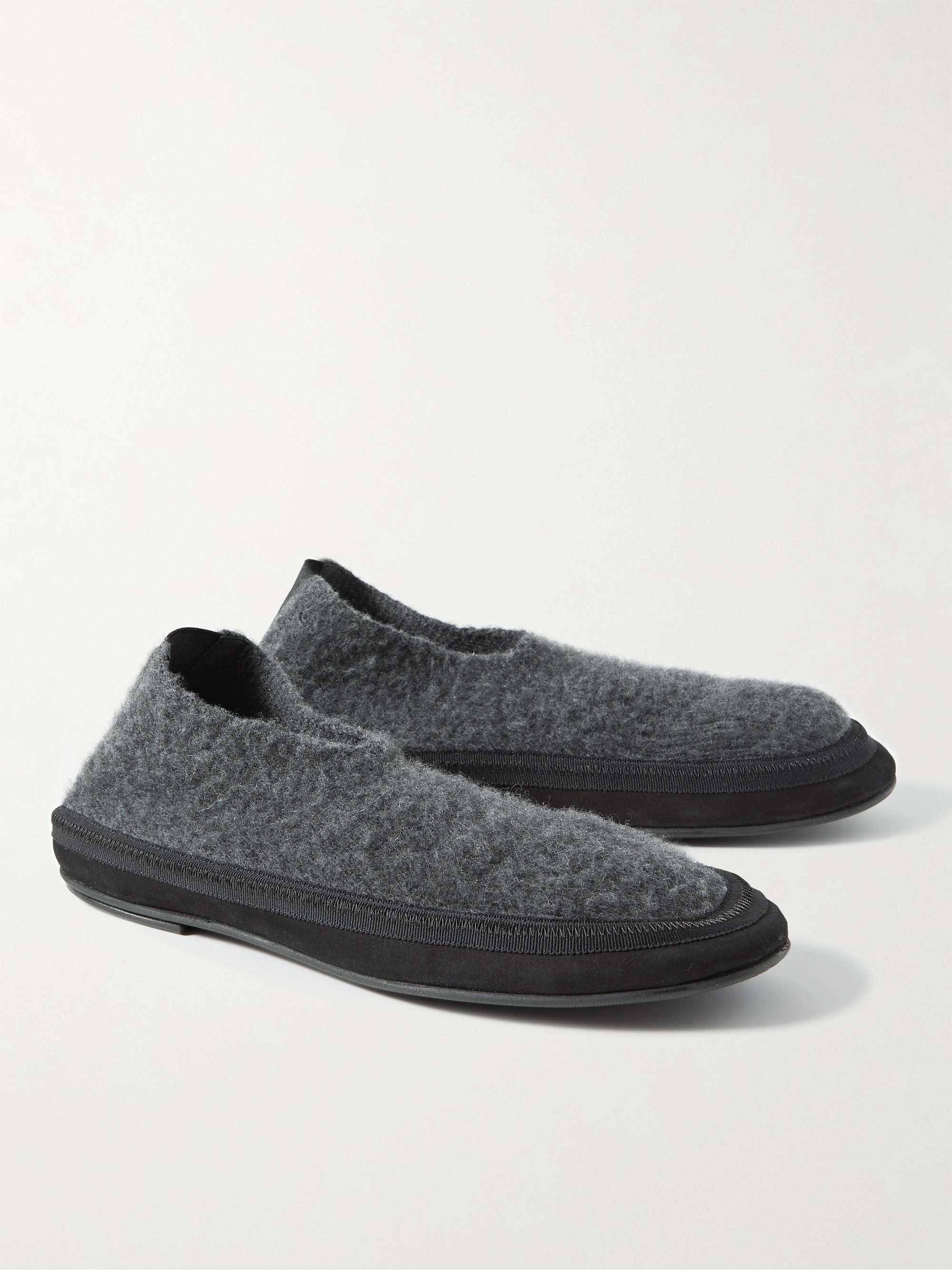 THE ROW Brushed-Cashmere Slippers