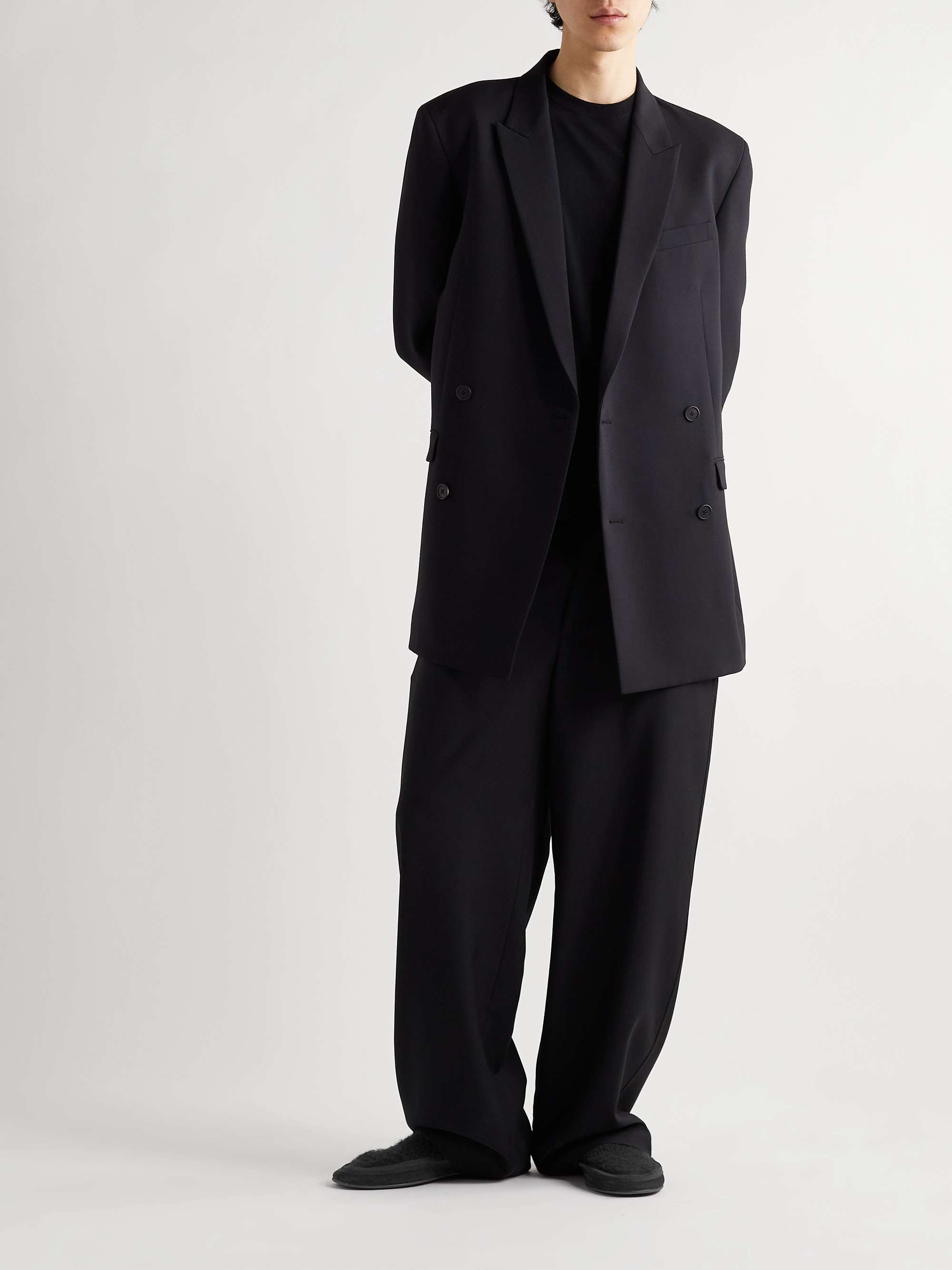 THE ROW Brushed-Cashmere Slippers
