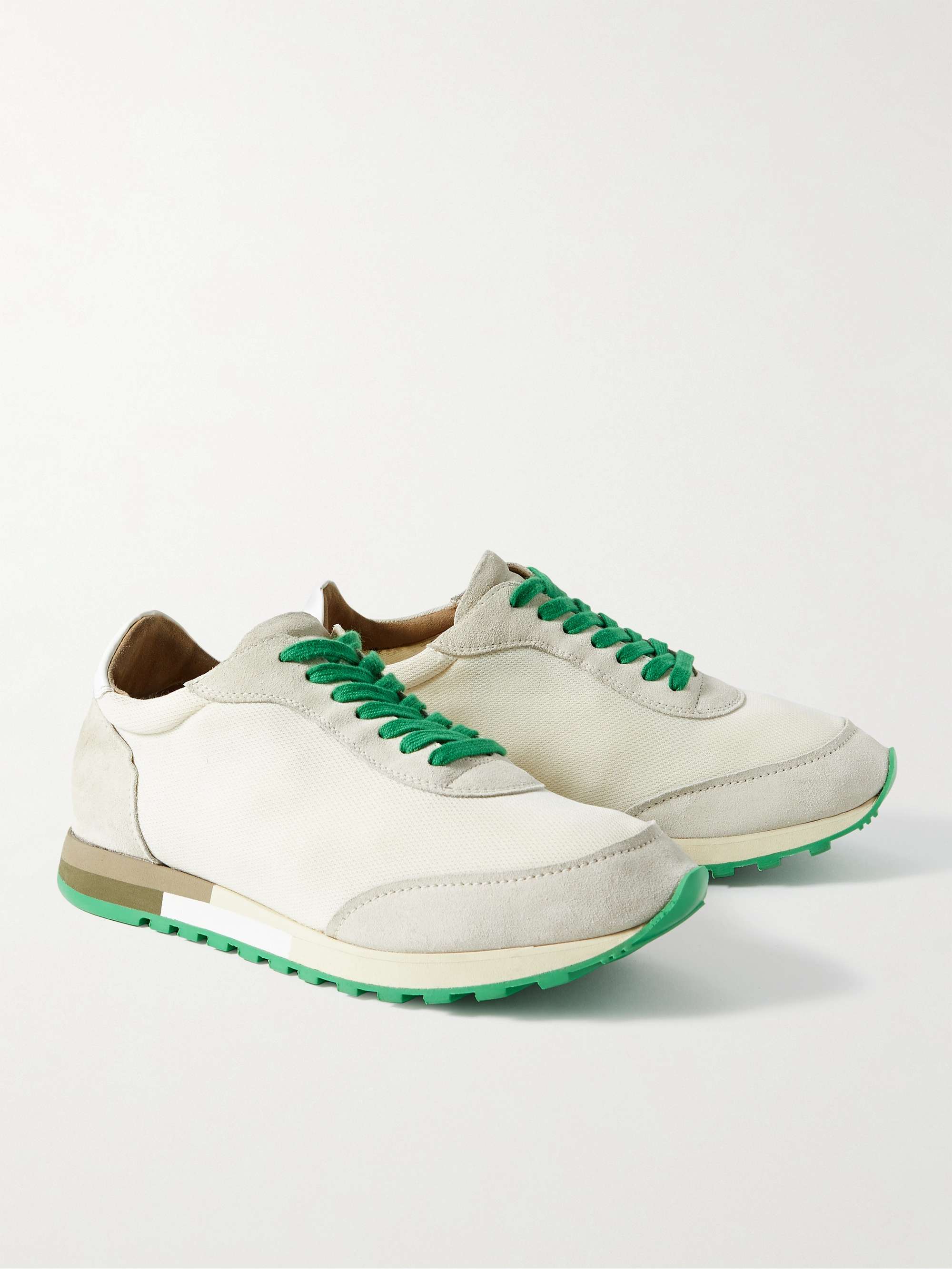 THE ROW Owen Suede-Trimmed Mesh Sneakers