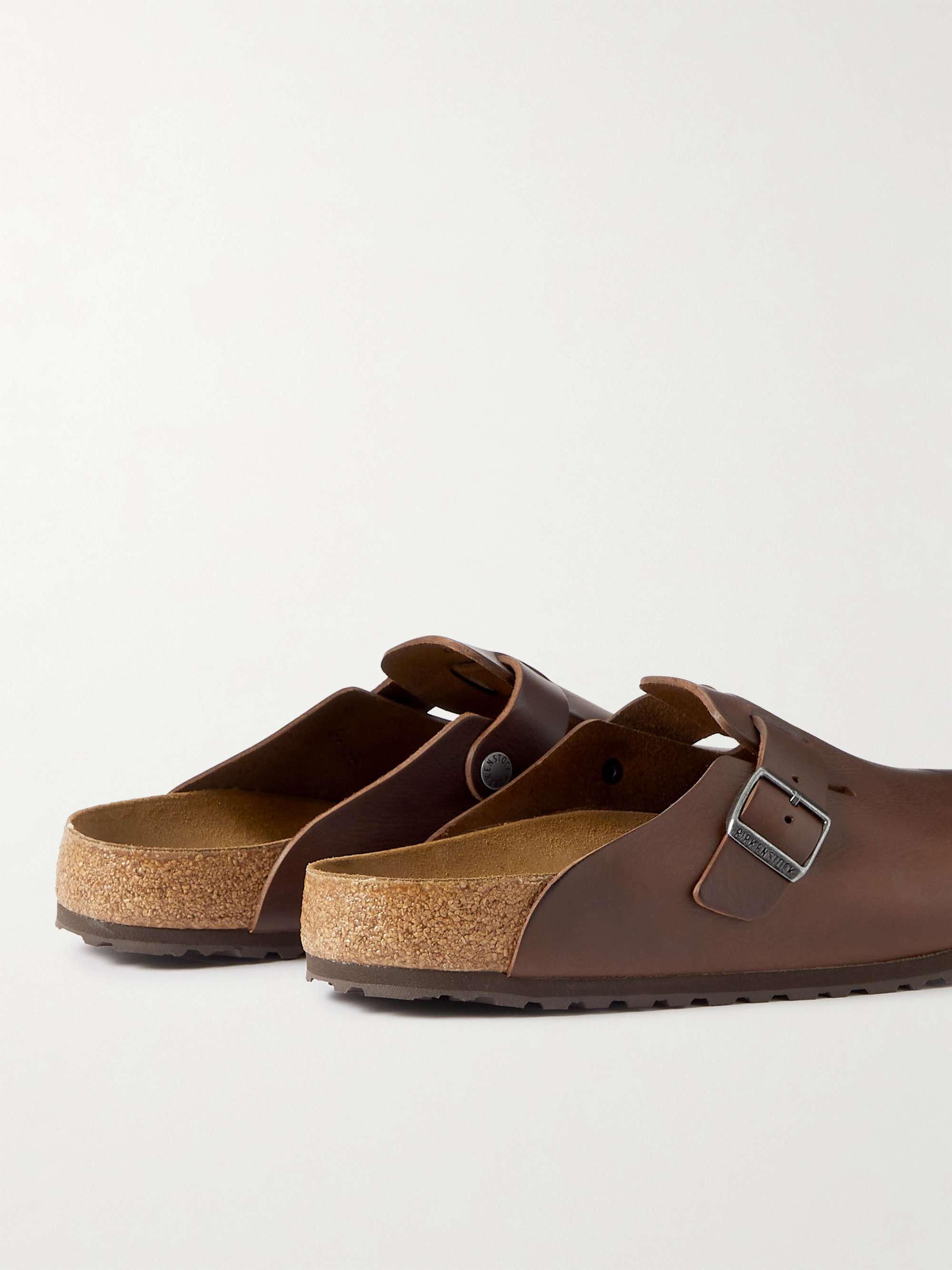Brown Boston Leather Sandals | BIRKENSTOCK | MR PORTER