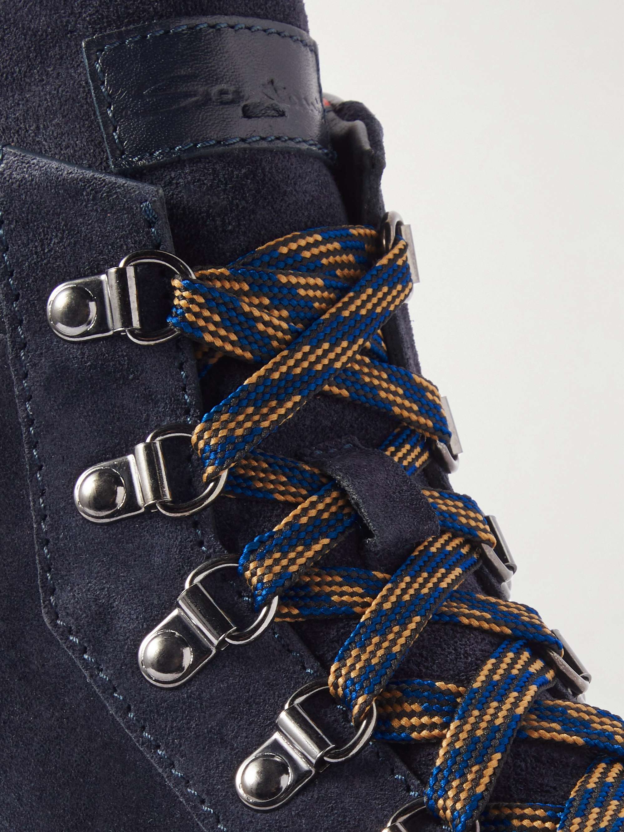 SANTONI Farah Leather-Trimmed Suede Boots