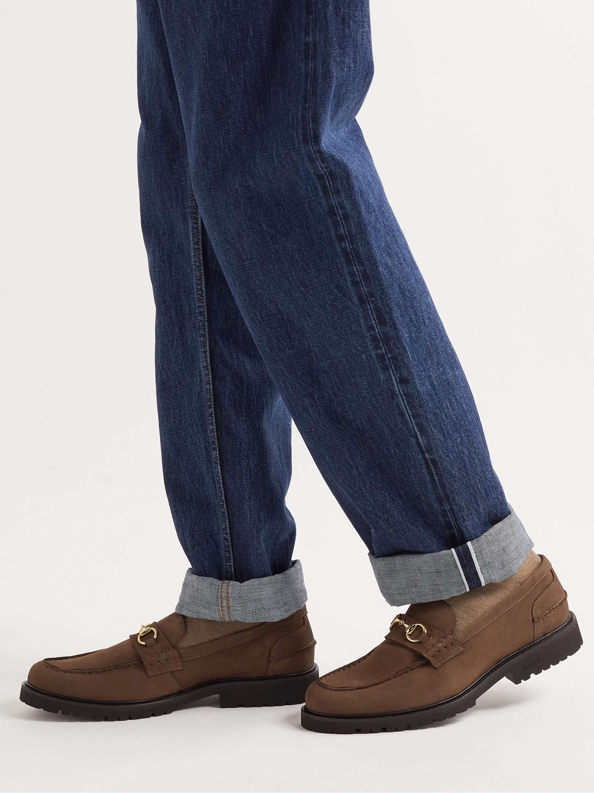 VINNY'S Le Club Horsebit Nubuck Loafers