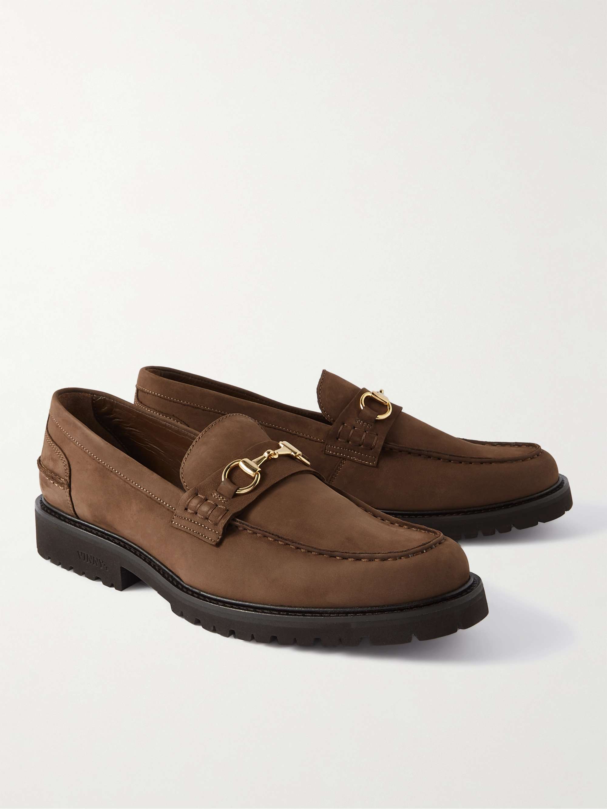 VINNY'S Le Club Horsebit Nubuck Loafers
