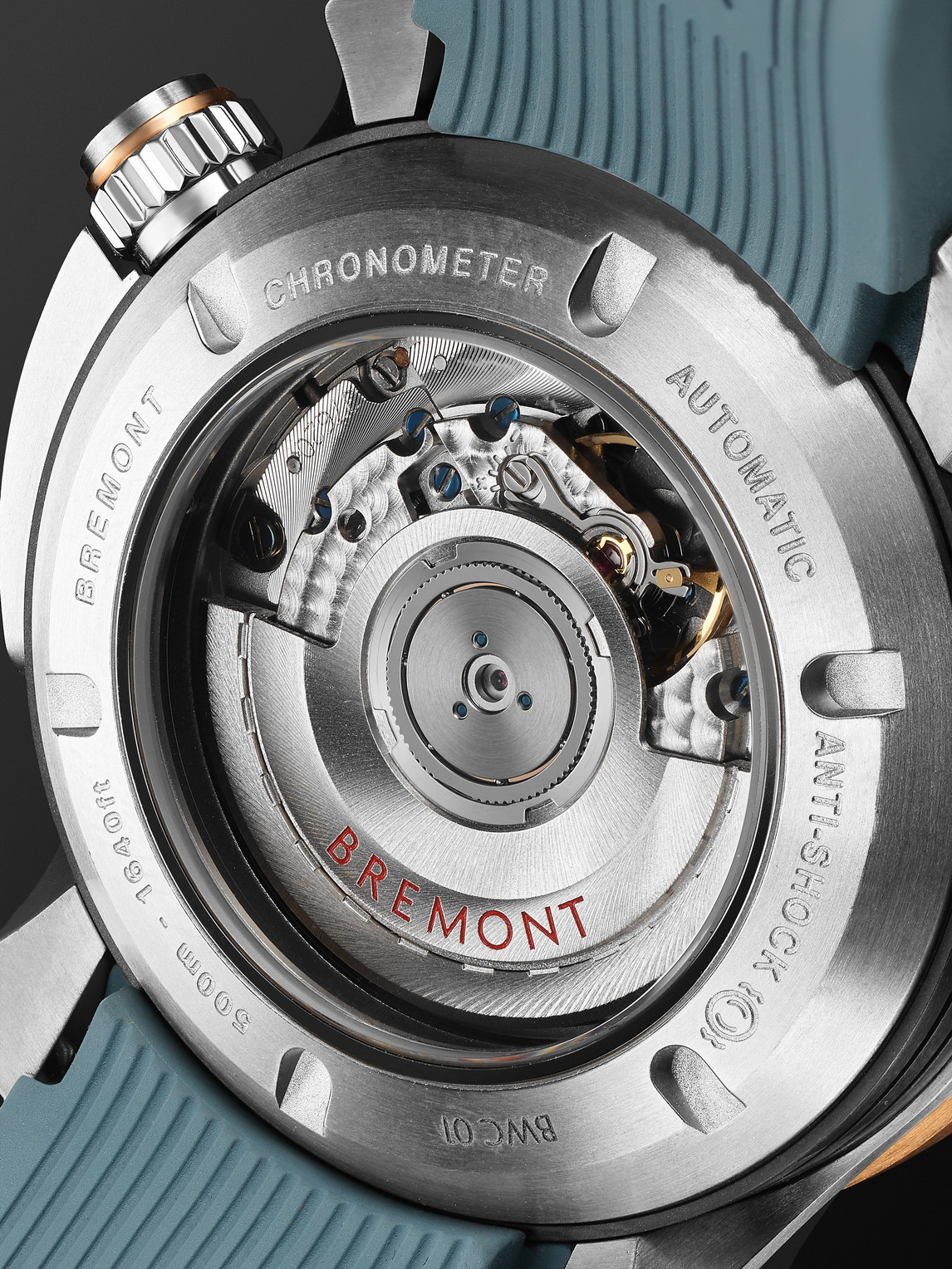 Shop Bremont Supermarine Descent Ii Automatic Chronograph 43mm Titanium, Bronze And Rubber Watch In Black