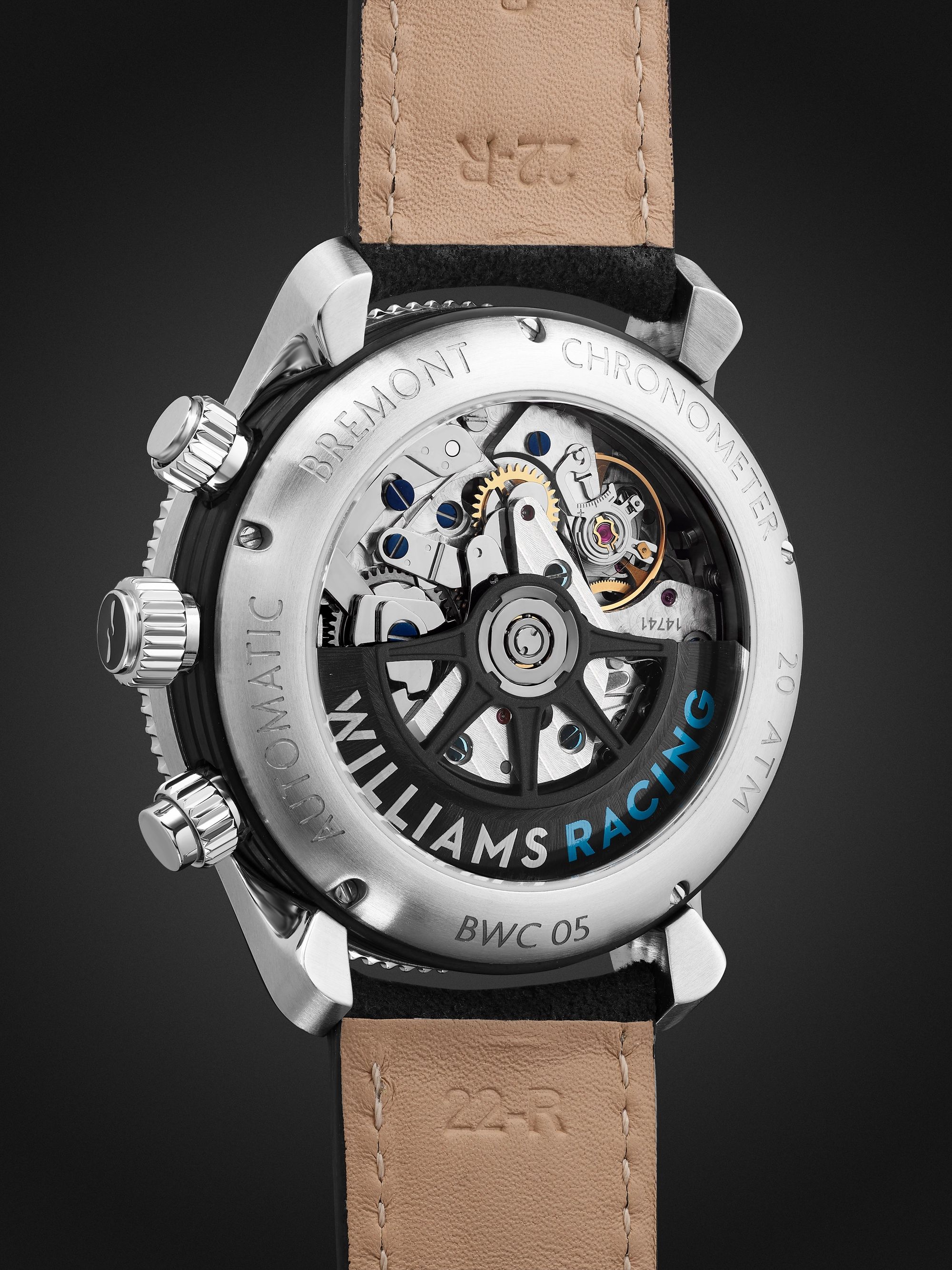 BREMONT Supermarine Williams Racing WR22 Automatic Chronograph 43mm Stainless Steel and Alcantara Watch, Ref. WR-22-SS-R-S