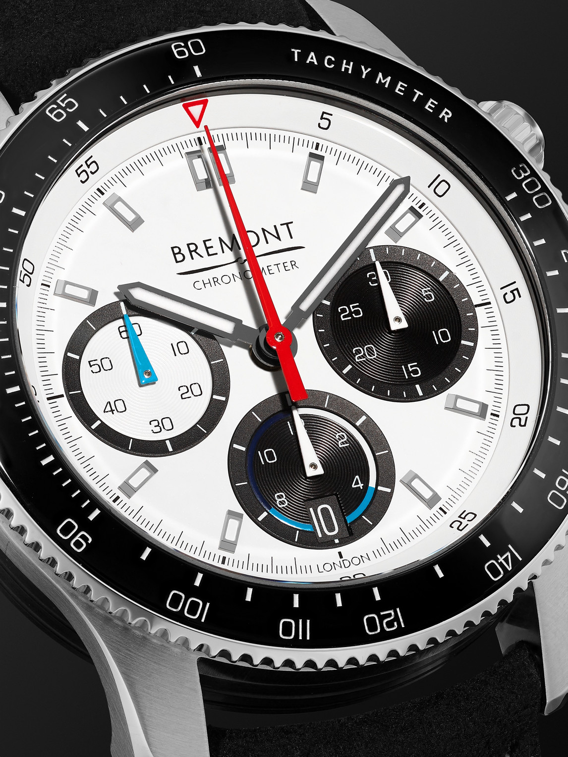 Shop Bremont Supermarine Williams Racing Wr22 Automatic Chronograph 43mm Stainless Steel And Alcantara Watch, Ref In White