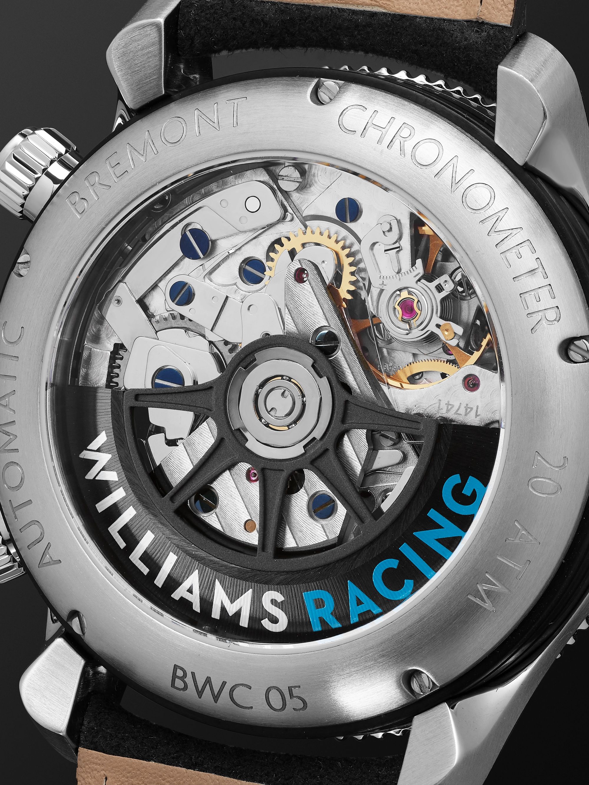 BREMONT Supermarine Williams Racing WR22 Automatic Chronograph 43mm Stainless Steel and Alcantara Watch, Ref. WR-22-SS-R-S