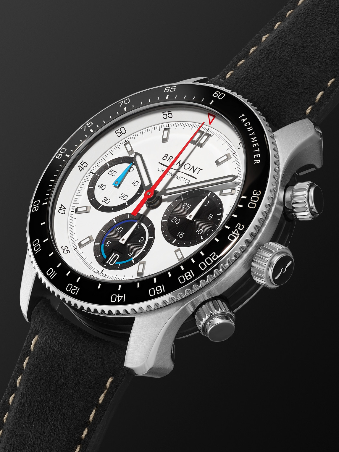 Shop Bremont Supermarine Williams Racing Wr22 Automatic Chronograph 43mm Stainless Steel And Alcantara Watch, Ref In White