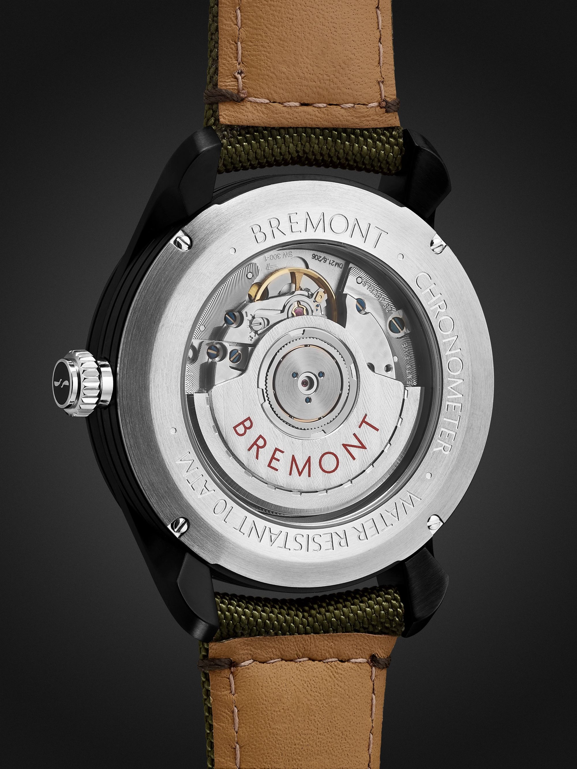 BREMONT Airco Mach 1 Jet Automatic 40mm Stainless Steel and Khaki Sailcloth Watch