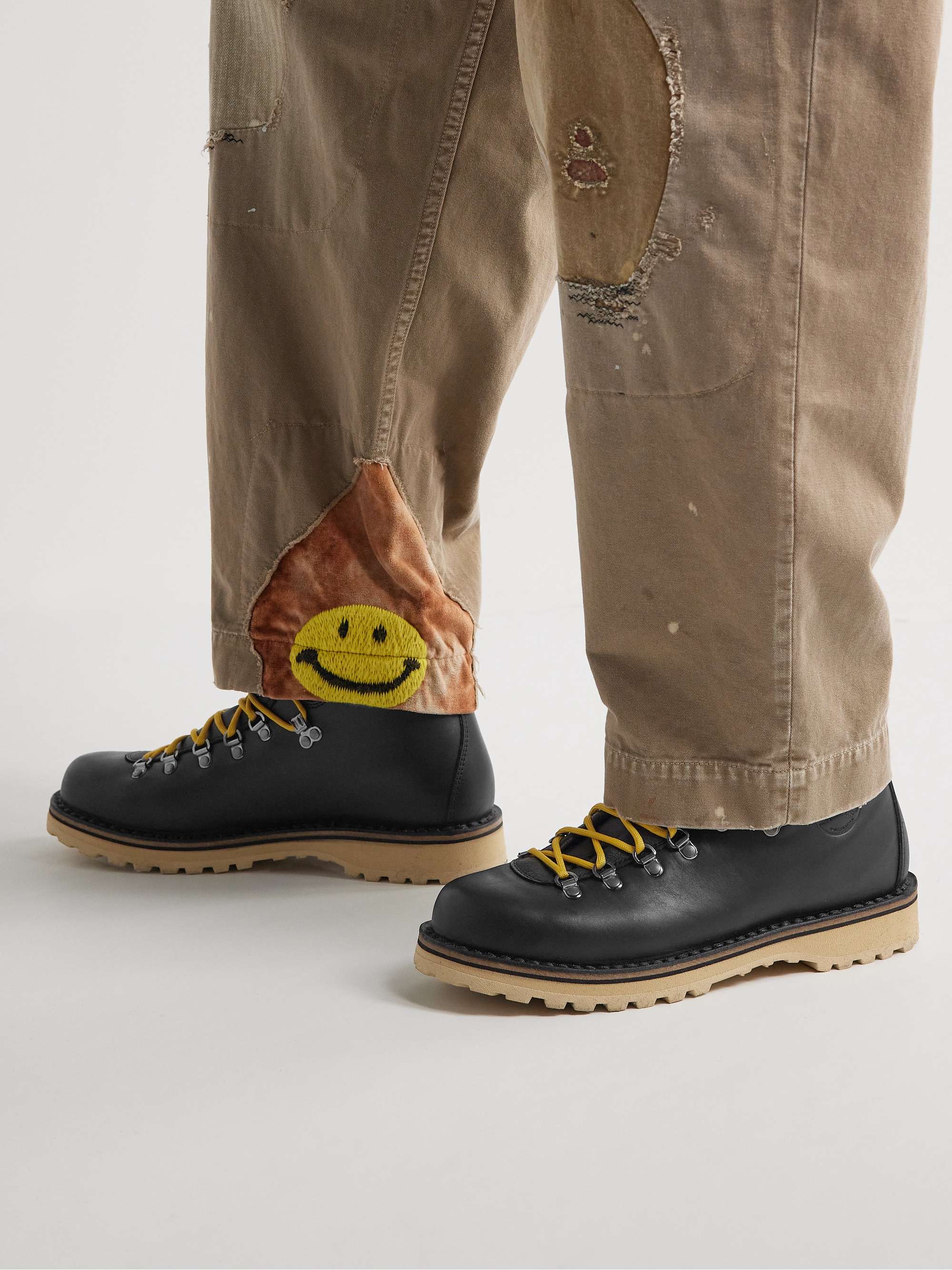 DIEMME Roccia Vet Logo-Debossed Leather Hiking Boots