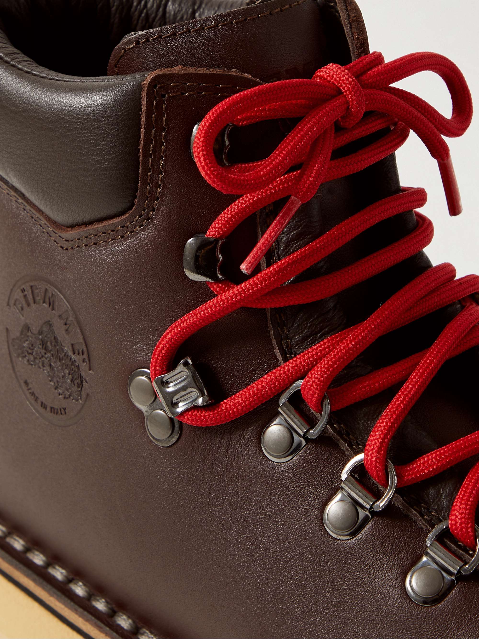 DIEMME Roccia Vet Logo-Debossed Leather Hiking Boots