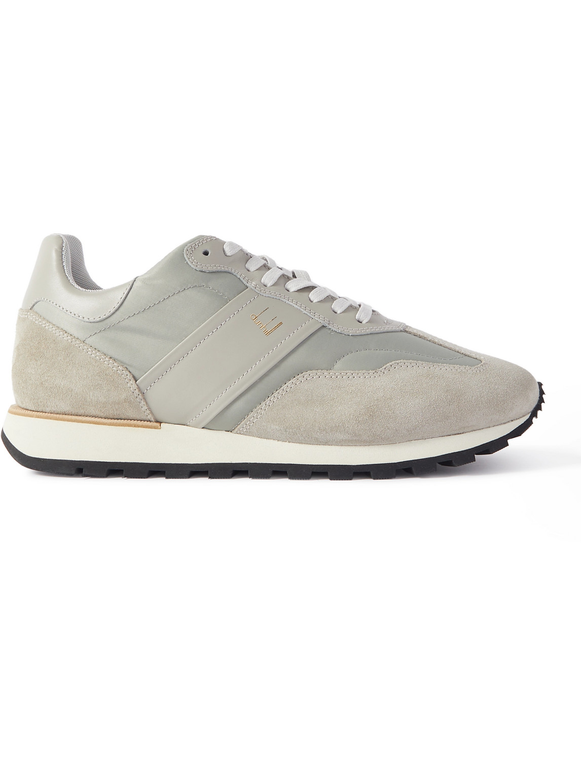 Dunhill Legacy Runner Suede-trimmed Leather And Nylon Trainers In Grey