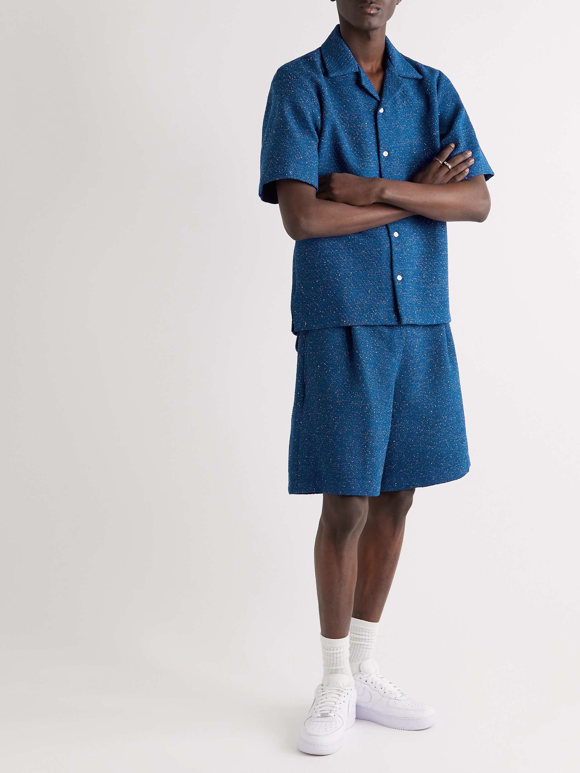 CLOTHSURGEON + Kvadrat Wide-Leg Worsted Wool-Blend Drawstring Shorts