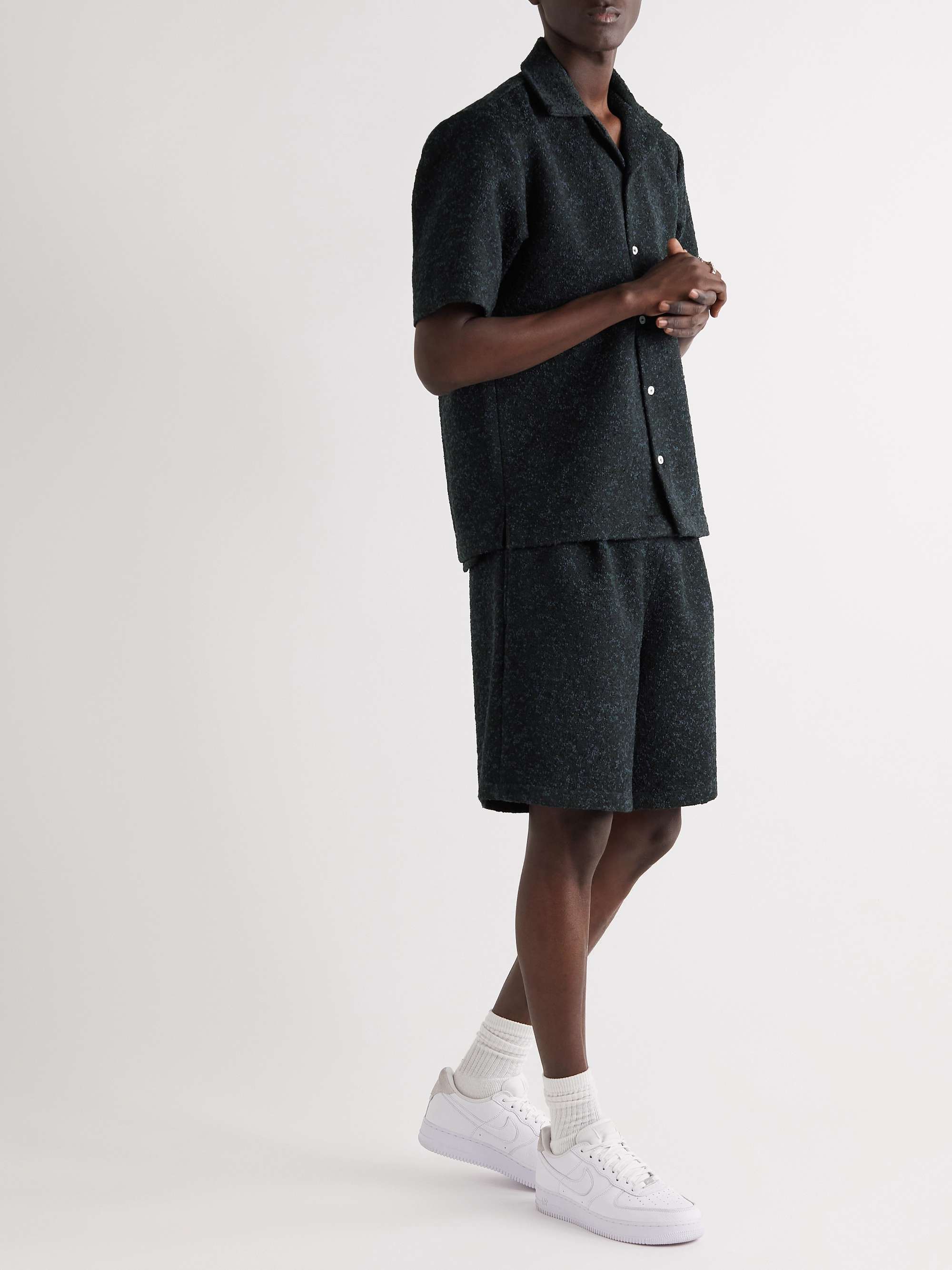 CLOTHSURGEON + Kvadrat Wide-Leg Worsted Wool-Blend Drawstring Shorts