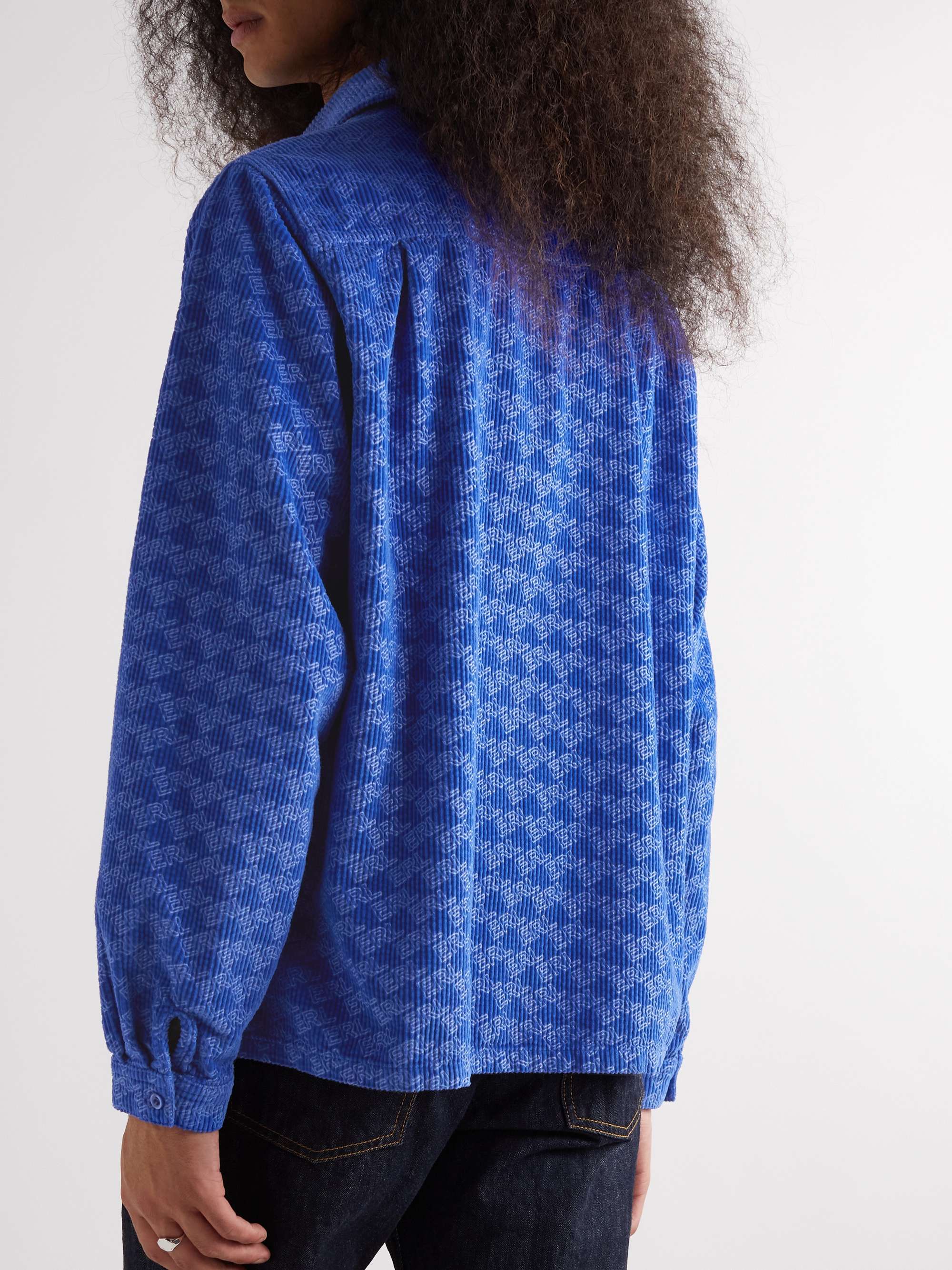 ERL Logo-Print Cotton-Corduroy Shirt