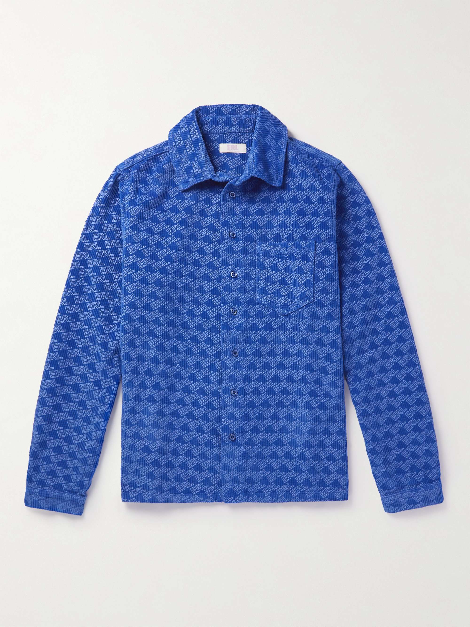 ERL Logo-Print Cotton-Corduroy Shirt