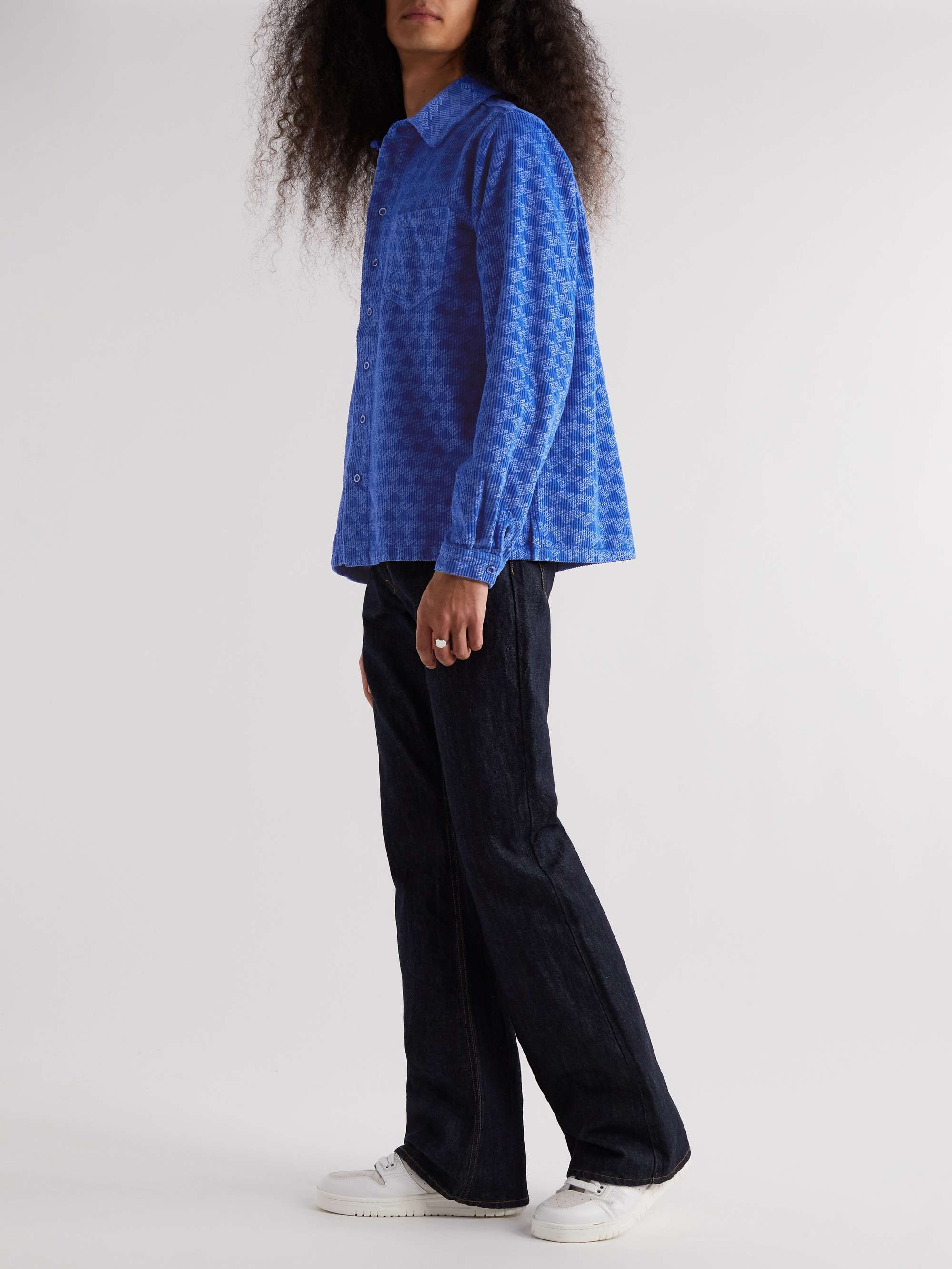 ERL Logo-Print Cotton-Corduroy Shirt