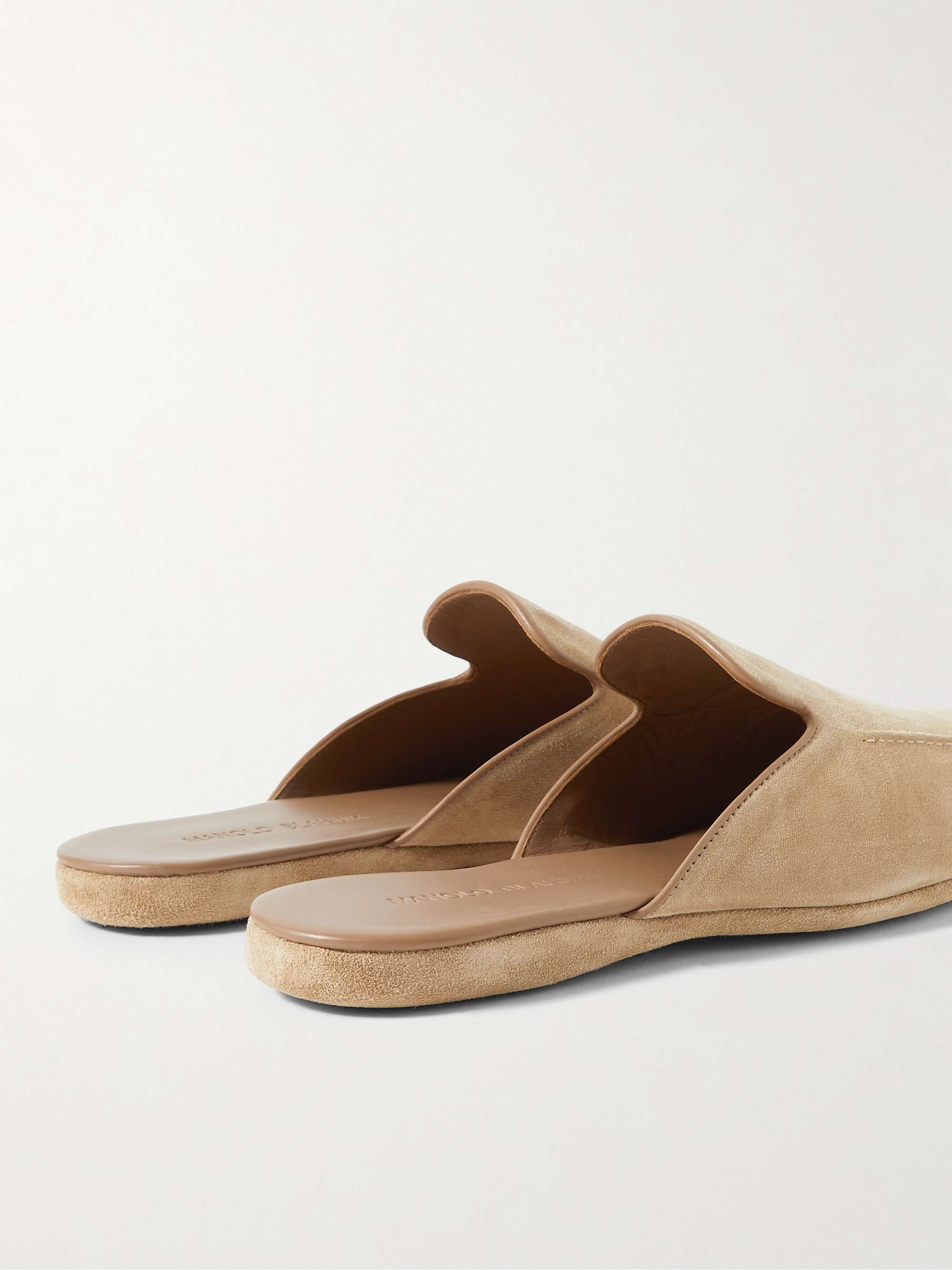 MANOLO BLAHNIK Montague Suede Slippers