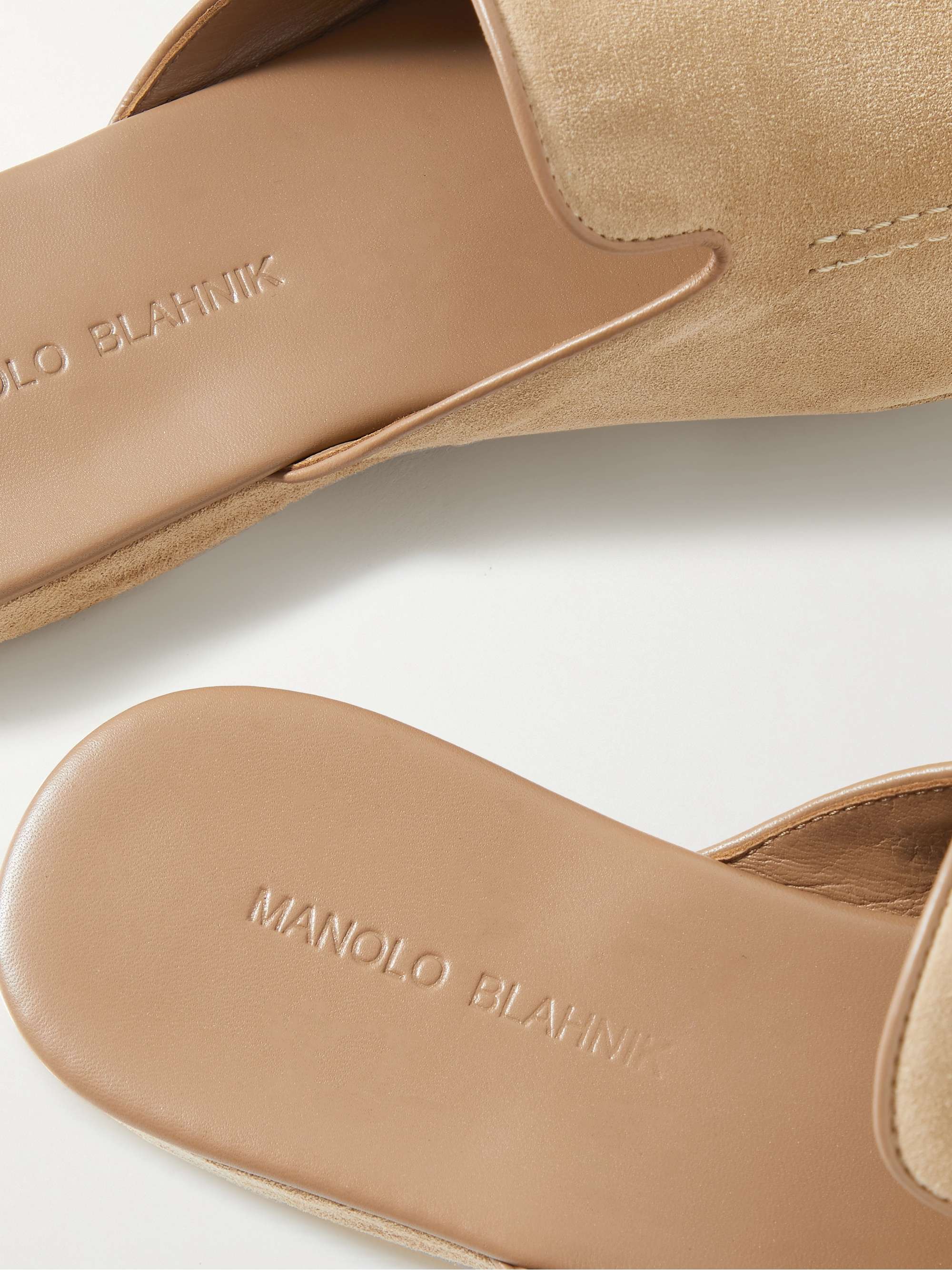 MANOLO BLAHNIK Montague Suede Slippers