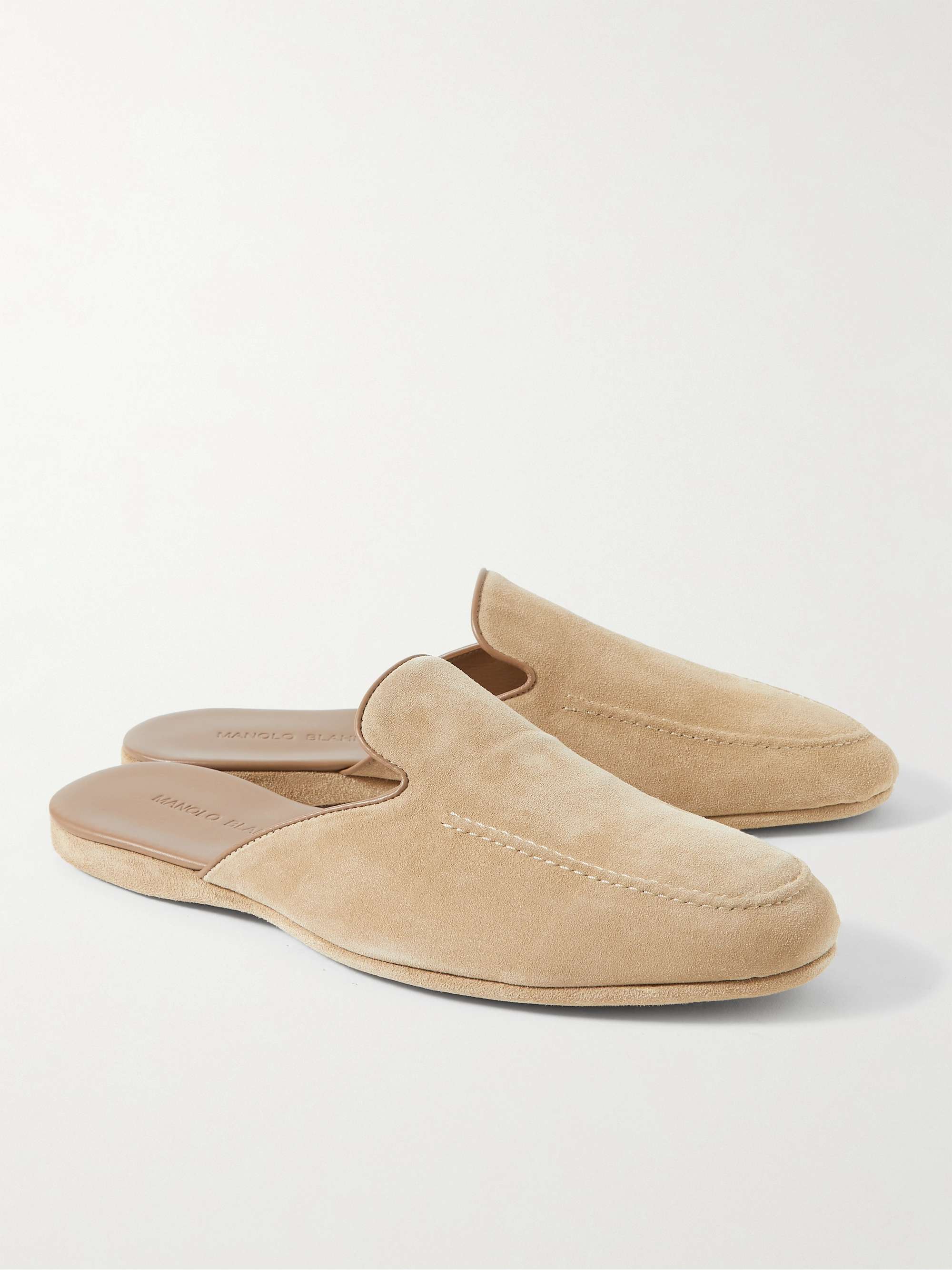 MANOLO BLAHNIK Montague Suede Slippers