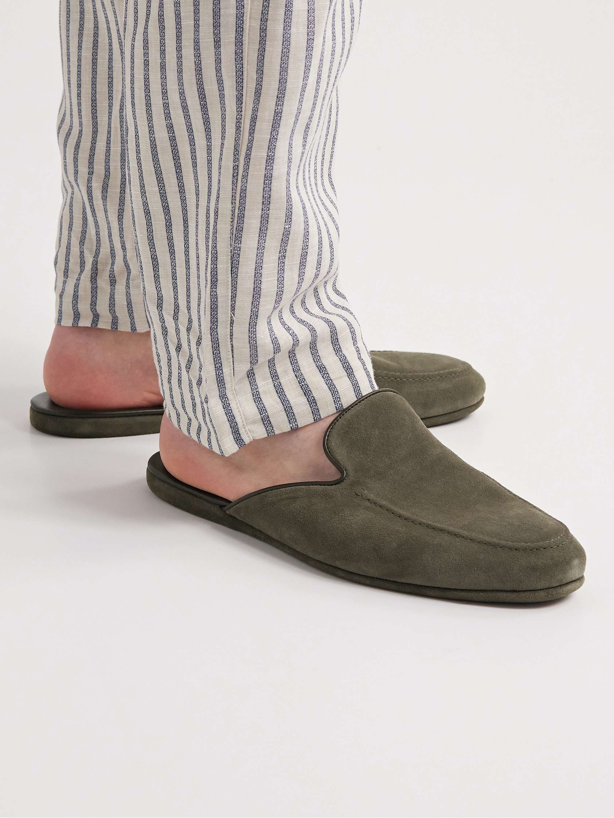 MANOLO BLAHNIK Montague Suede Slippers