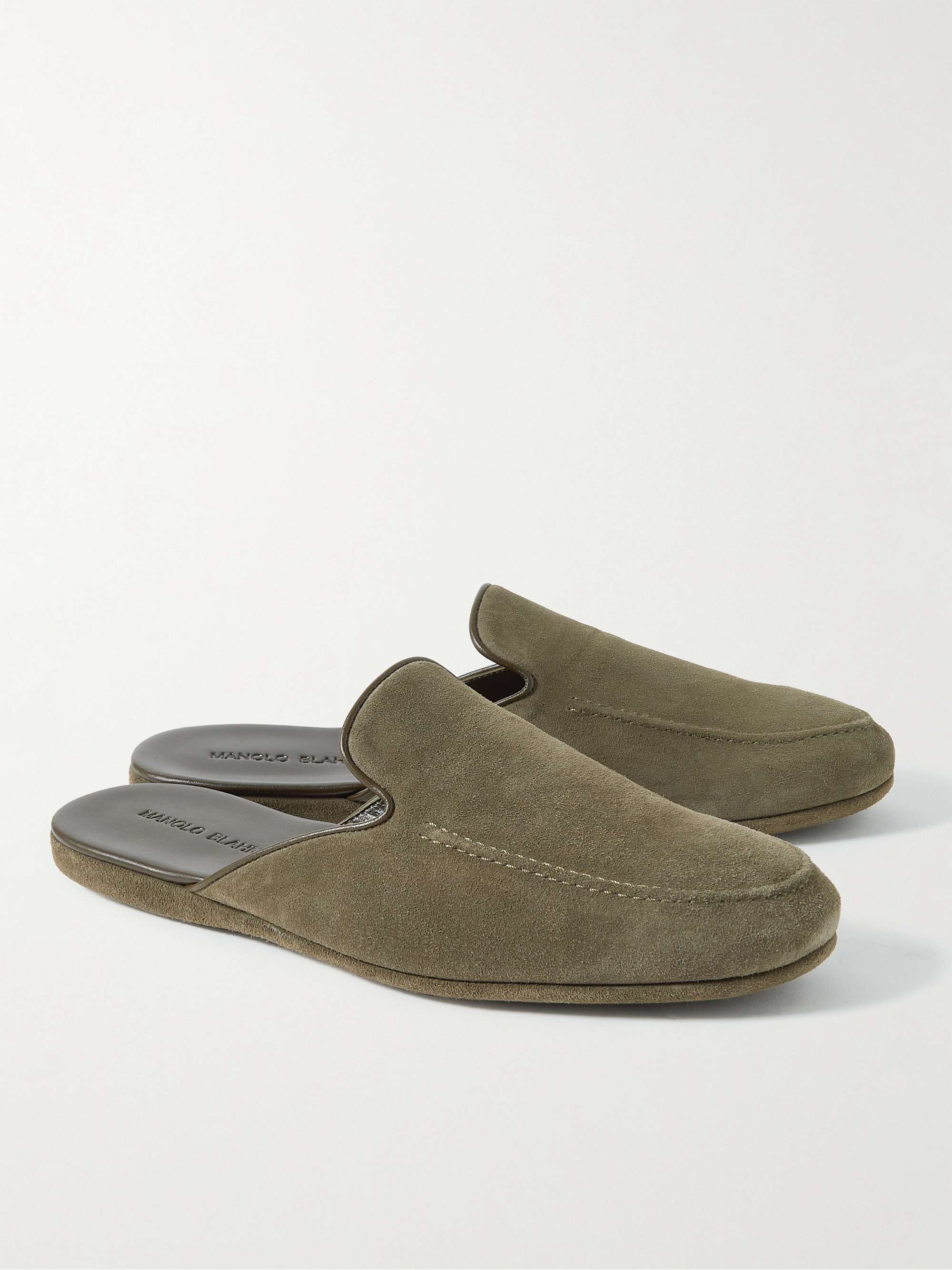 MANOLO BLAHNIK Montague Suede Slippers