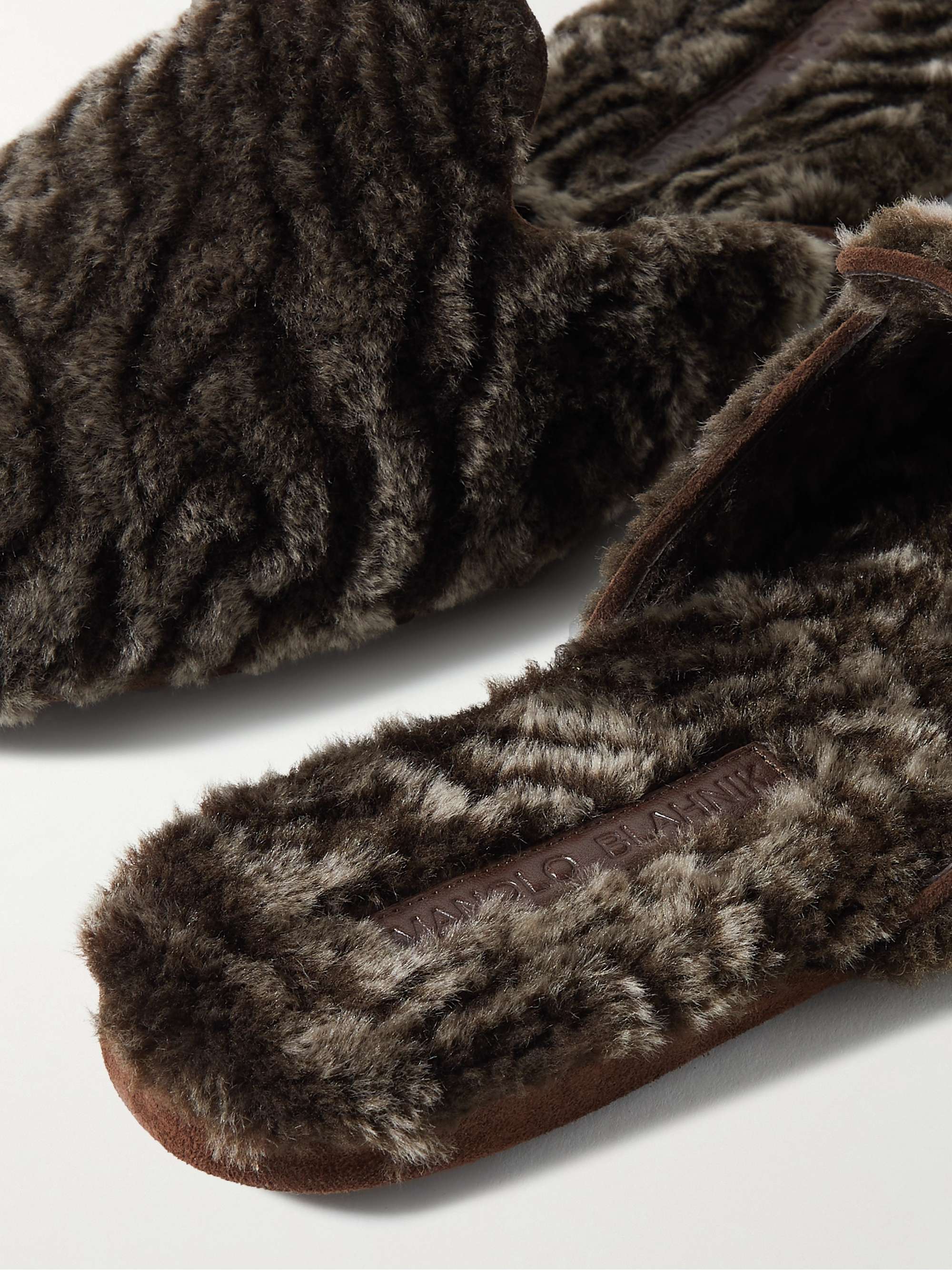 MANOLO BLAHNIK Montague Shearling Slippers