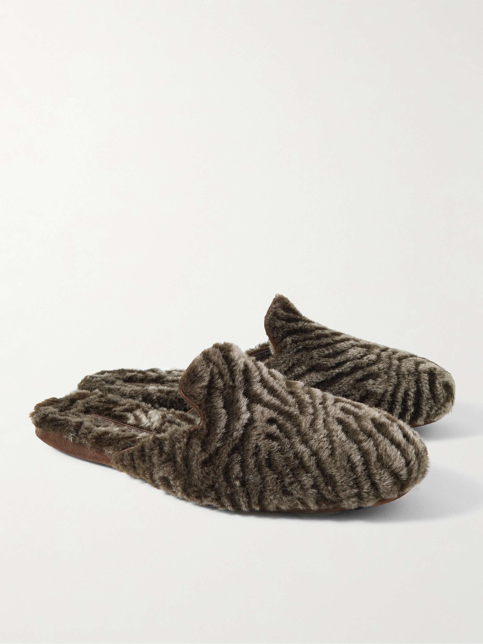 MANOLO BLAHNIK Montague Shearling Slippers