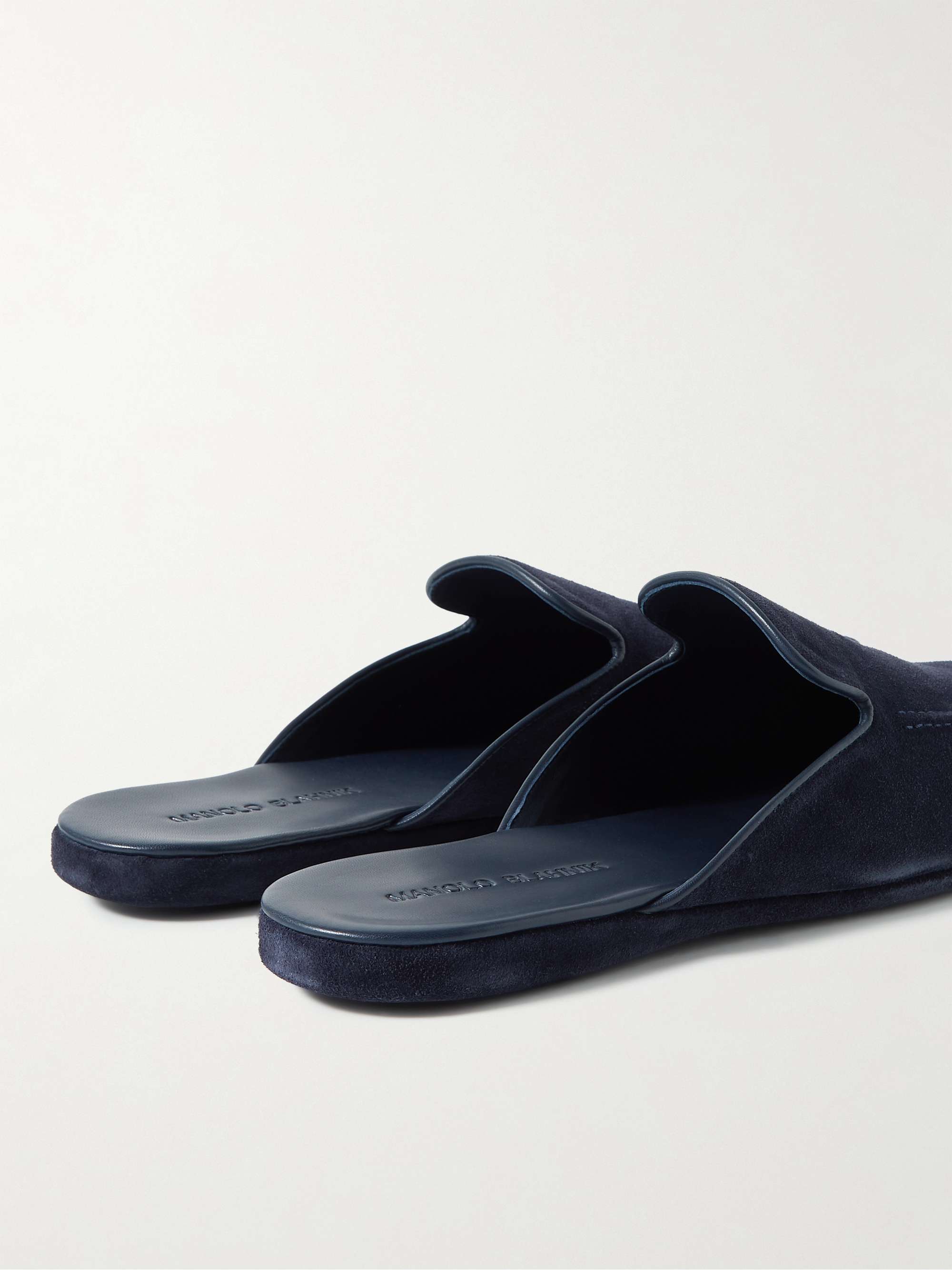 MANOLO BLAHNIK Montague Suede Slippers