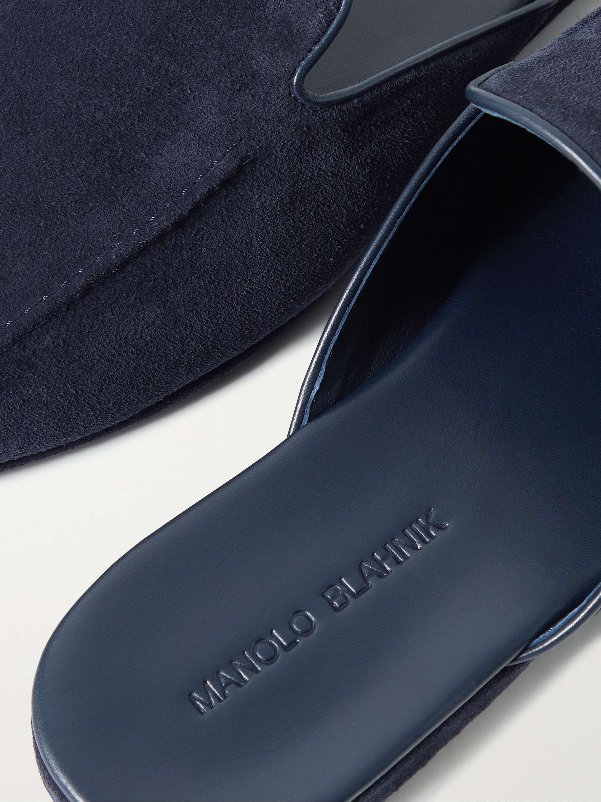 MANOLO BLAHNIK Montague Suede Slippers