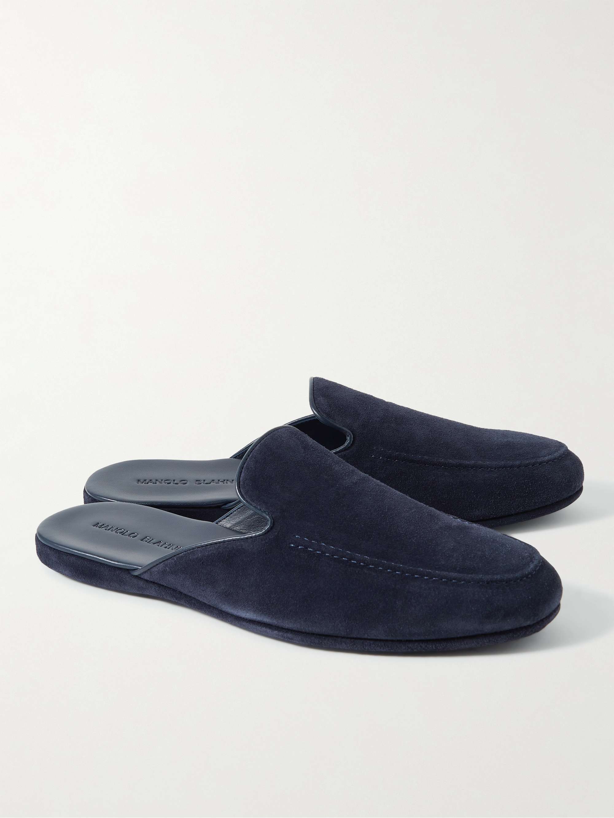 MANOLO BLAHNIK Montague Suede Slippers