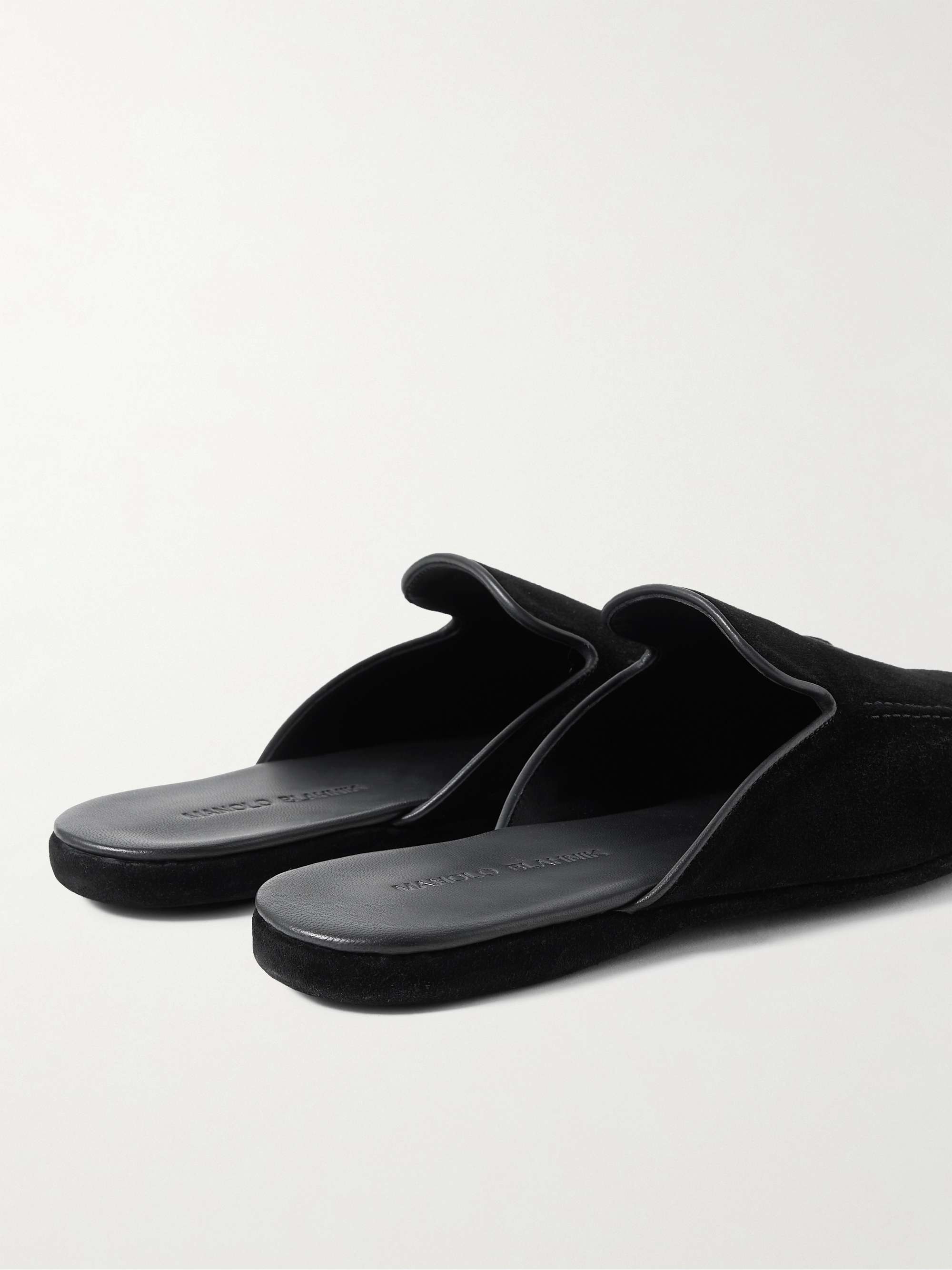MANOLO BLAHNIK Montague Suede Slippers
