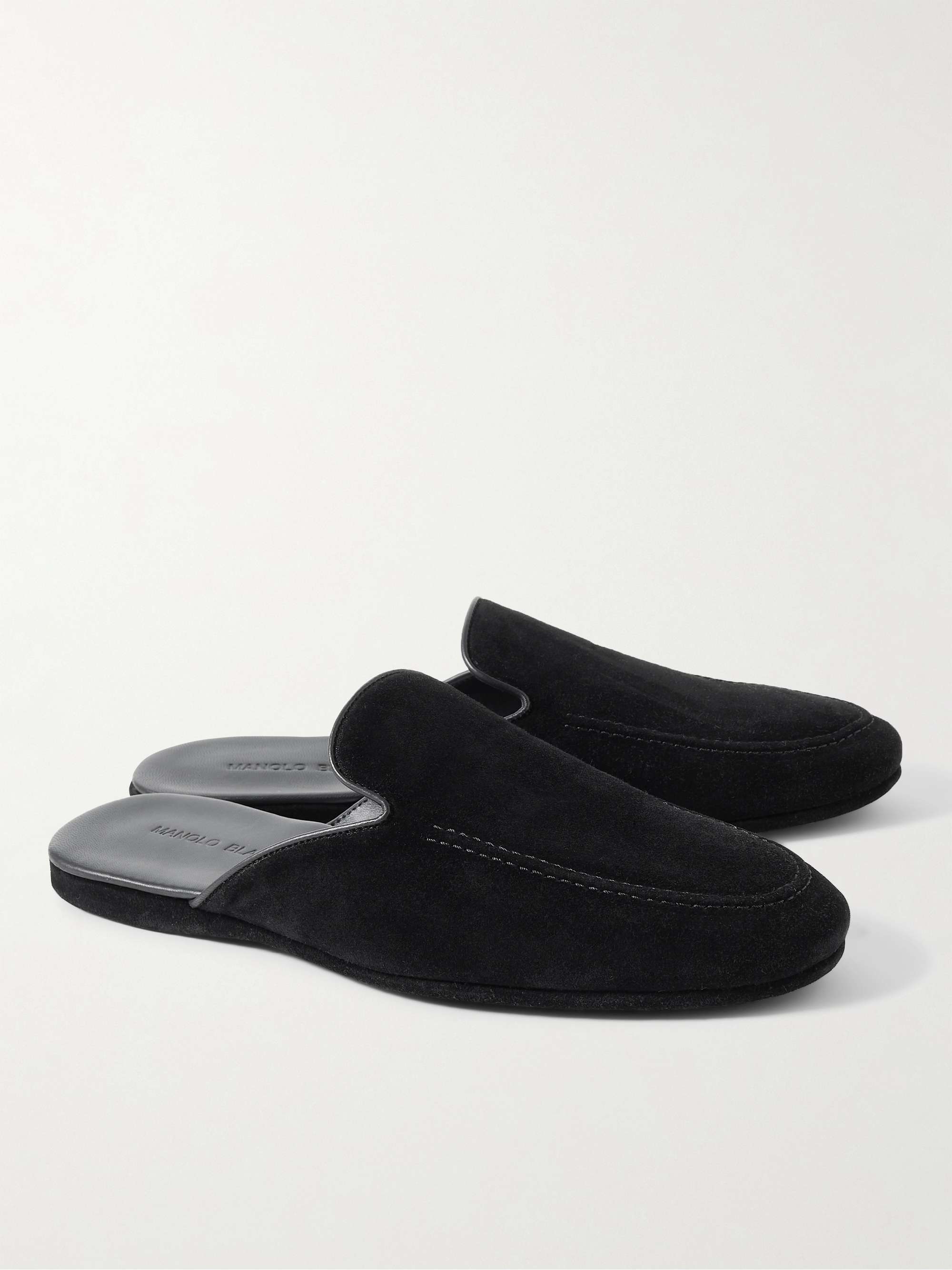 MANOLO BLAHNIK Montague Suede Slippers