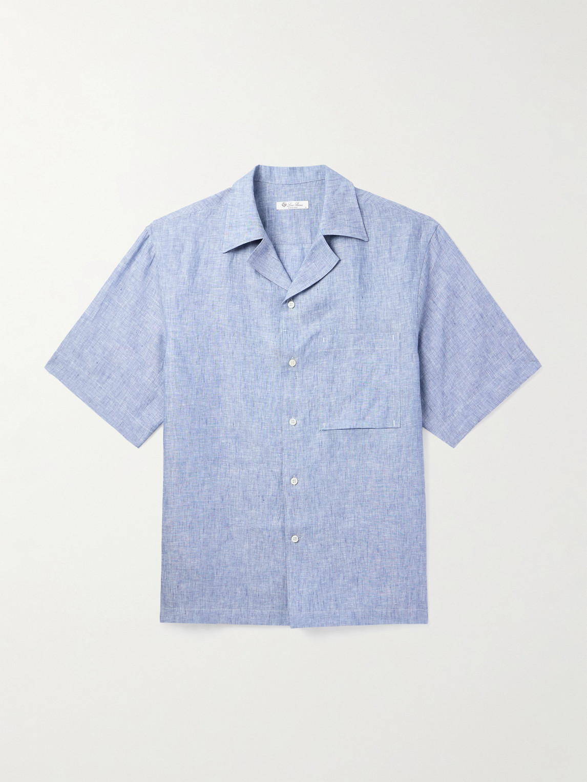 Loro Piana Federico Camp-Collar Linen hirt - Men