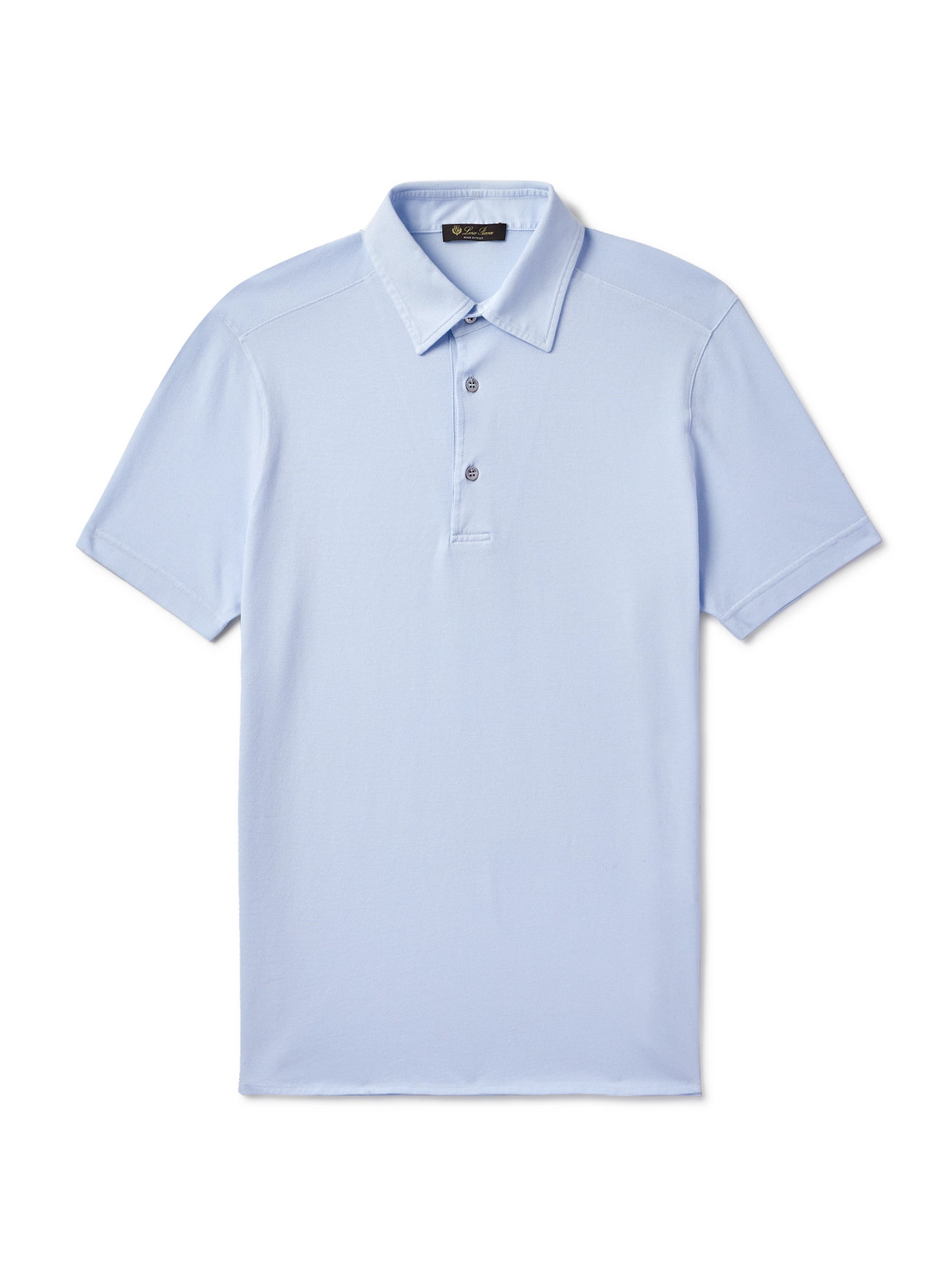 Loro Piana Cotton-piqué Polo Shirt In Blue
