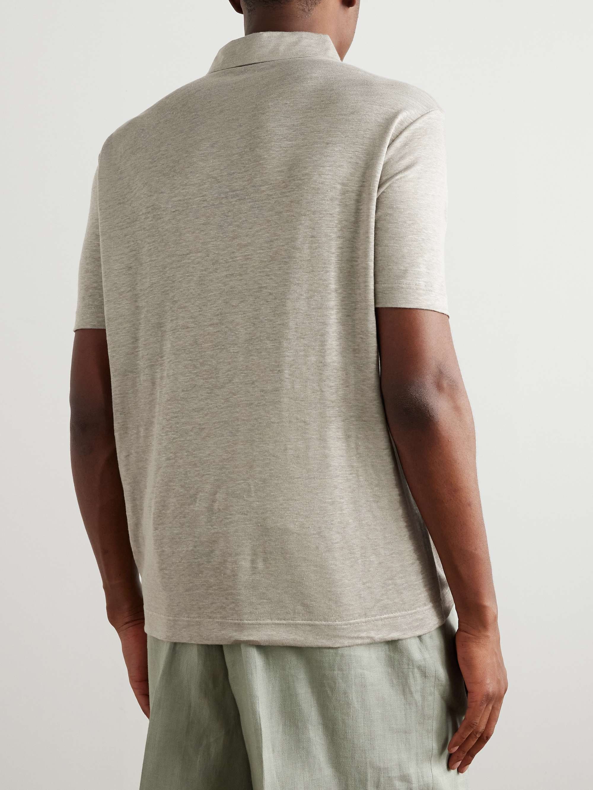 LORO PIANA Linen-Jersey Polo Shirt