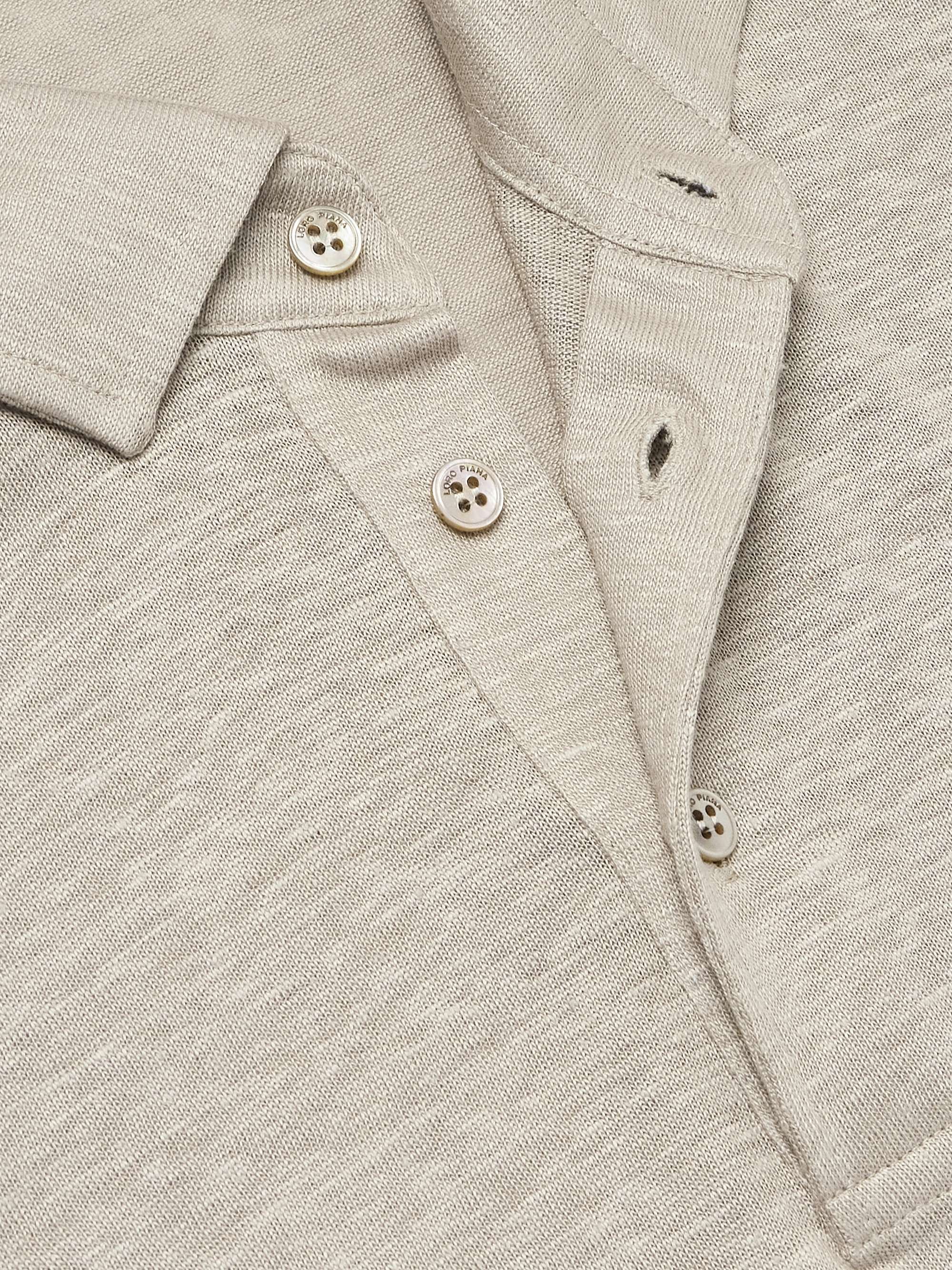LORO PIANA Linen-Jersey Polo Shirt