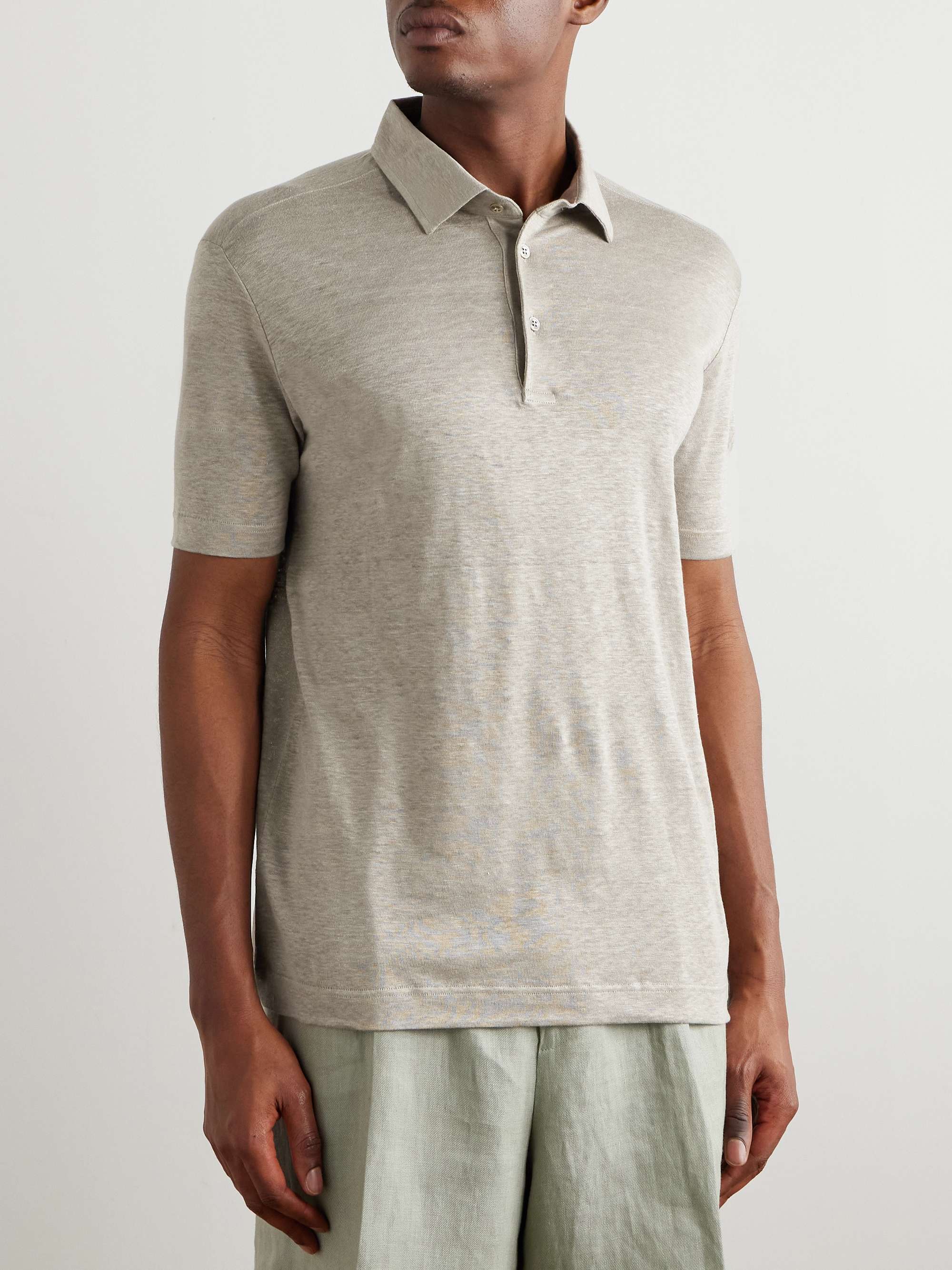 LORO PIANA Linen-Jersey Polo Shirt