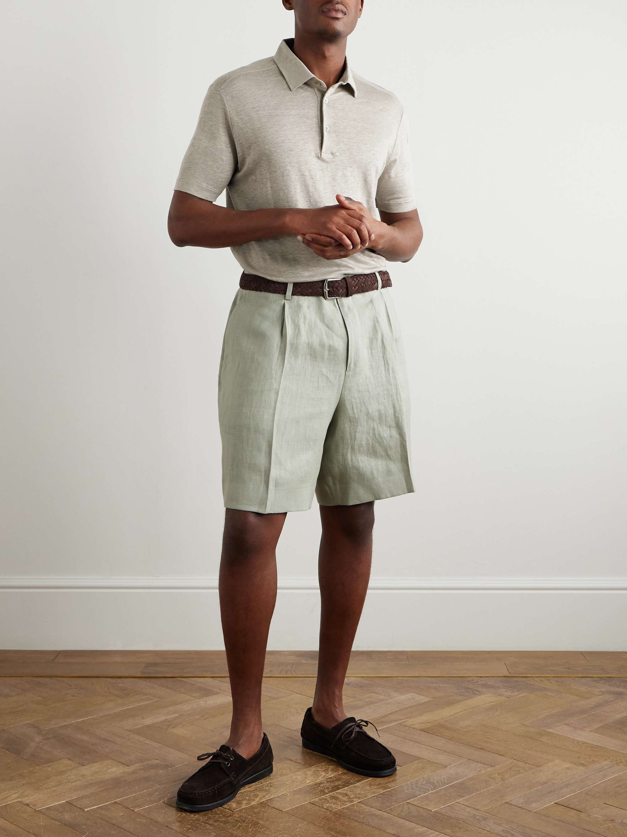LORO PIANA Linen-Jersey Polo Shirt