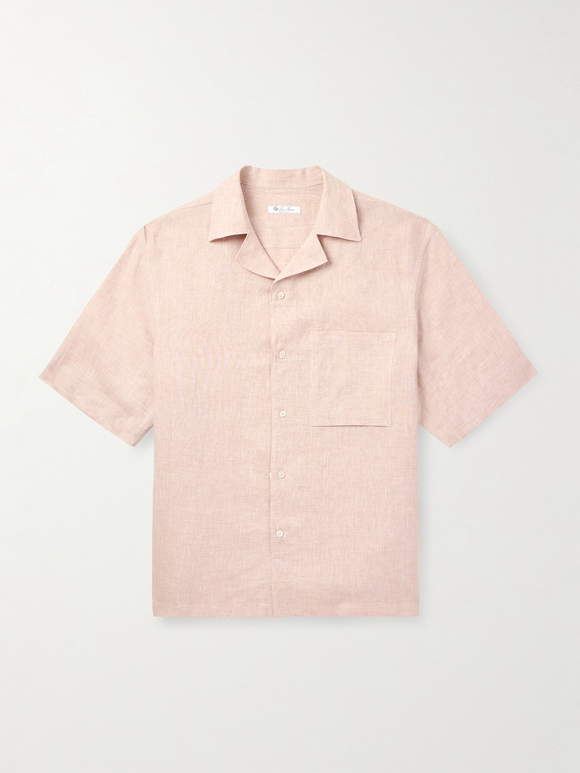 Loro Piana Federico Camp-Collar Linen hirt - Men