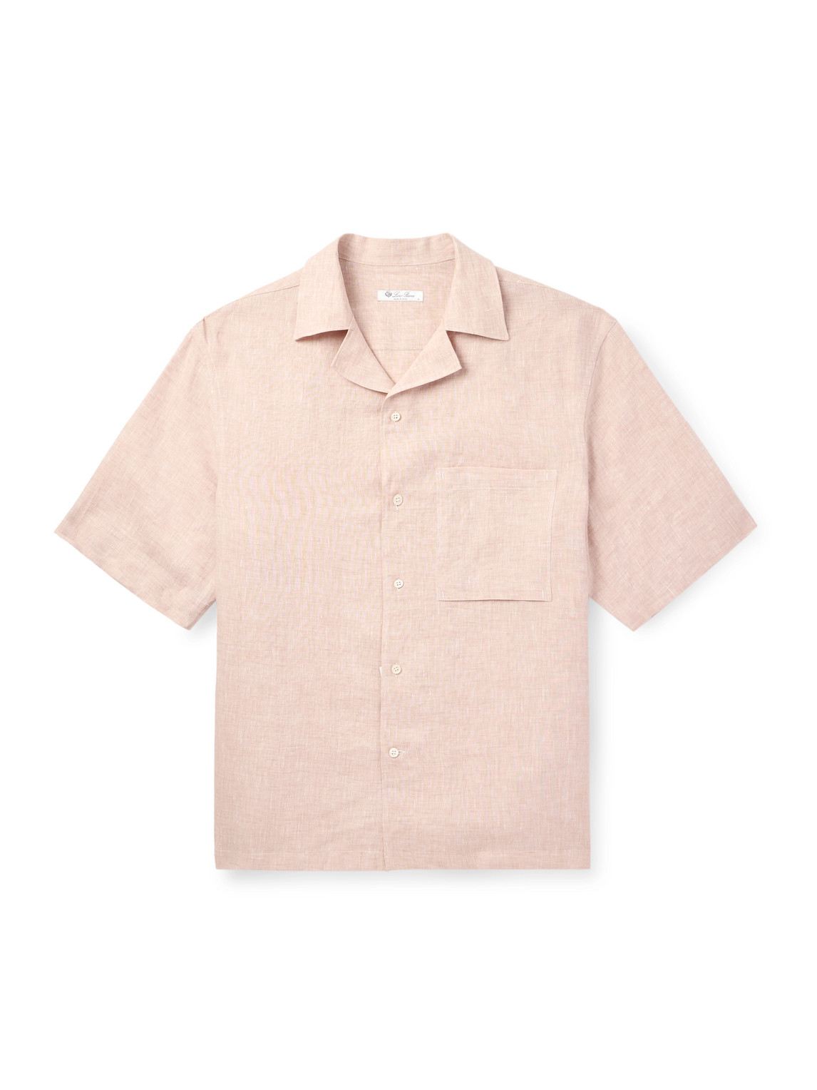 Loro Piana Federico Camp-collar Linen Shirt In Orange