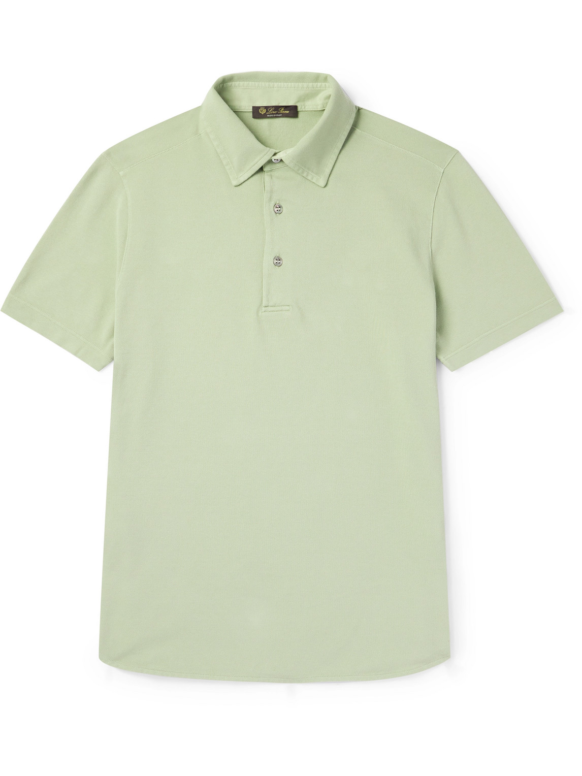 Loro Piana Cotton-piqué Polo Shirt In Green