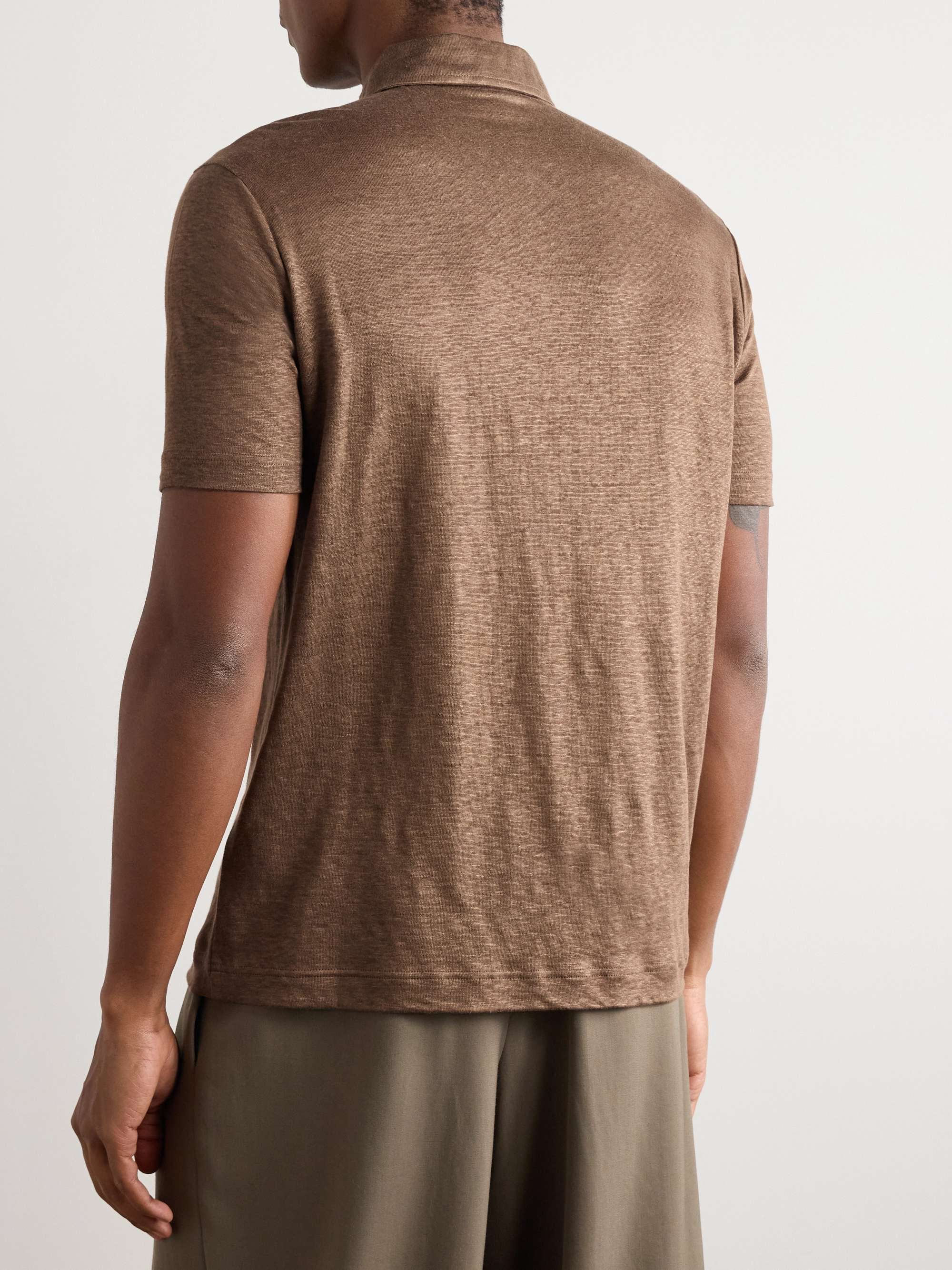 LORO PIANA Linen-Jersey Polo Shirt