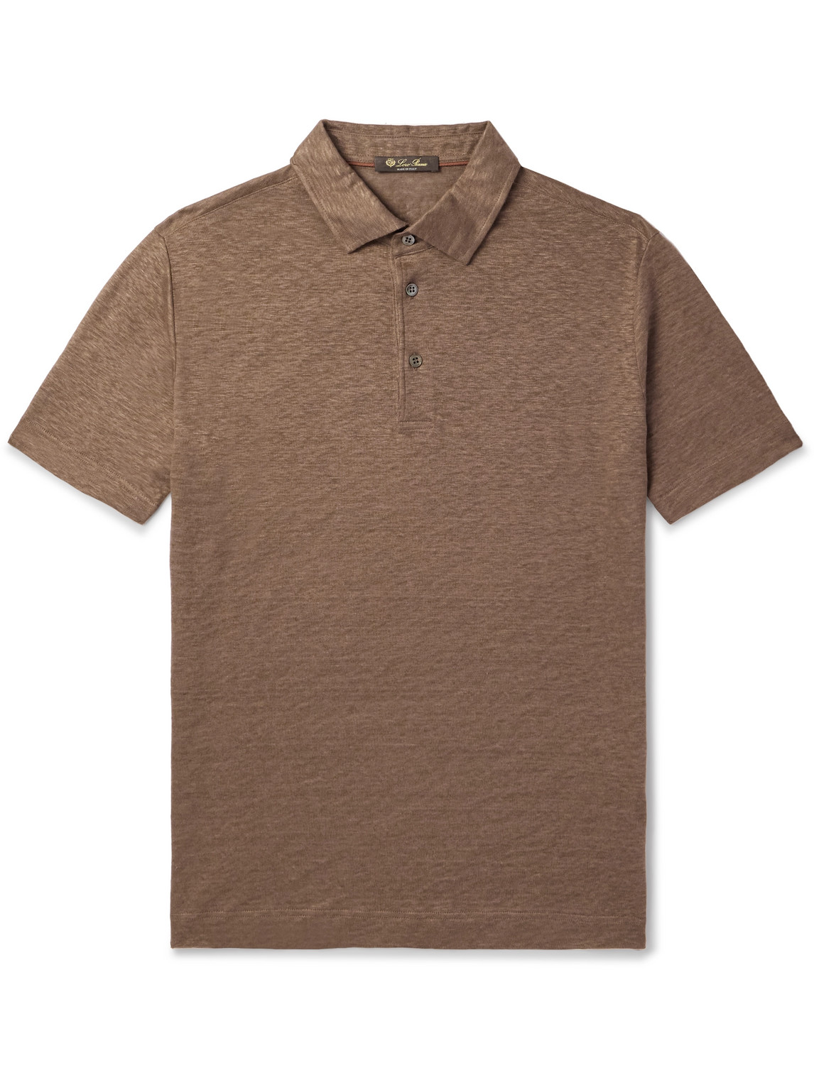 Loro Piana Linen Polo Shirt In Brown