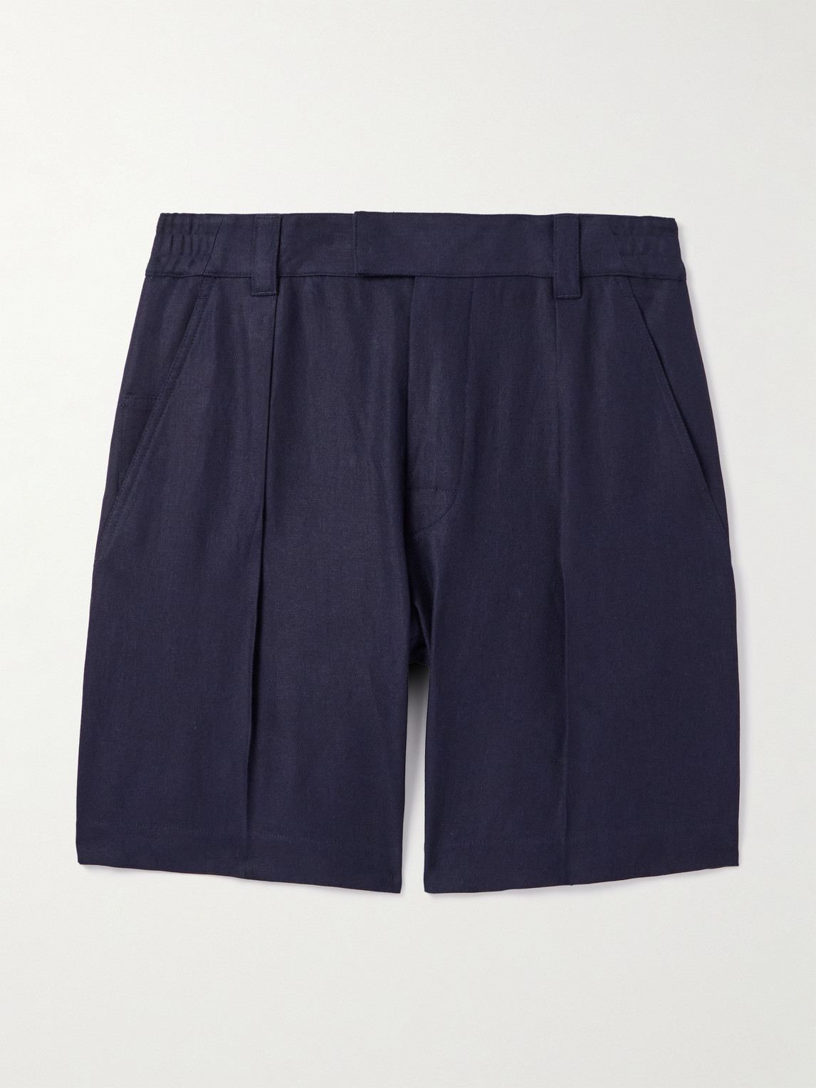 Loro Piana Reinga Wide-Leg Pleated Linen-Twill Bermuda Shorts - Men