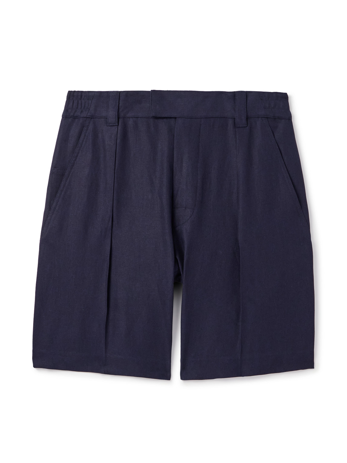 Reinga Wide-Leg Pleated Linen-Twill Bermuda Shorts