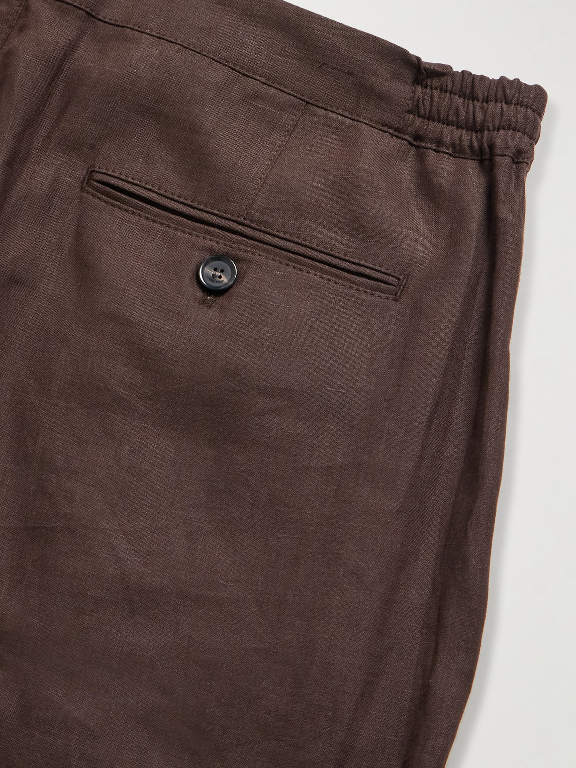 Loro Piana Straight-leg Linen Shorts In Brown