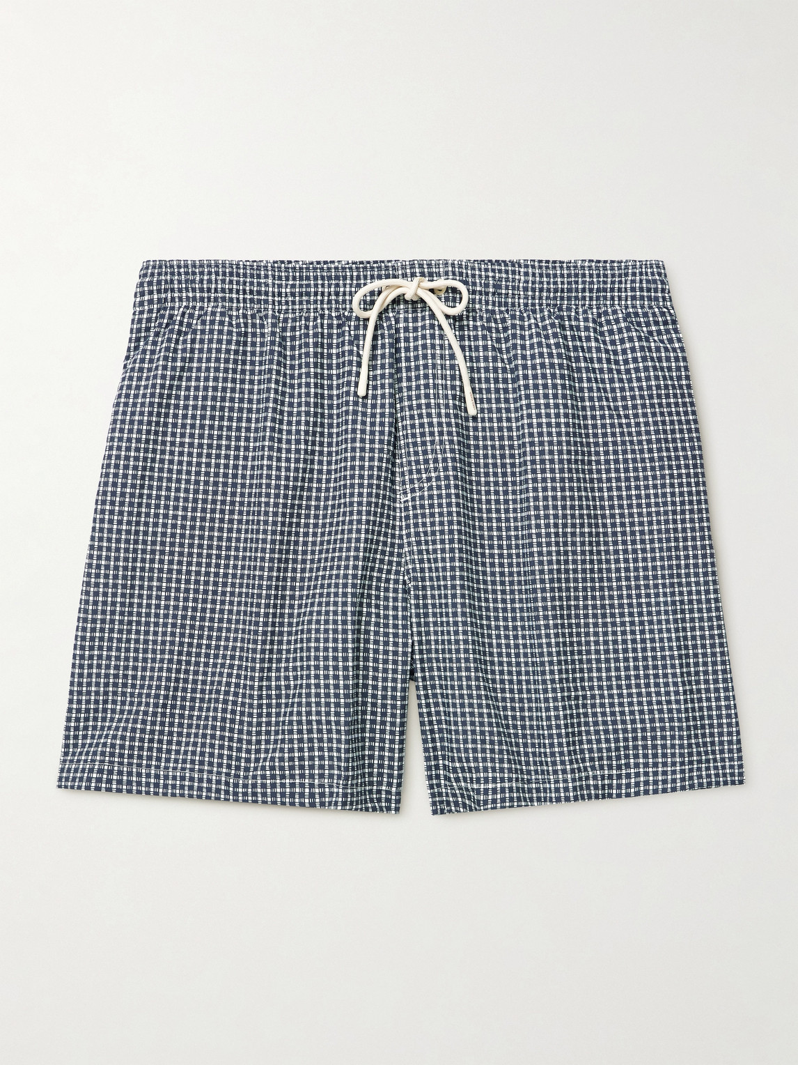 Loro Piana Daneu Straight-Leg Mid-Length Checked Swim Shorts - Men