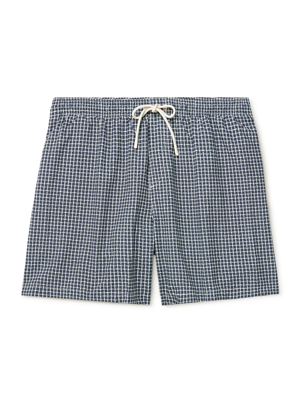 Loro Piana Daneu Straight-leg Mid-length Checked Swim Shorts