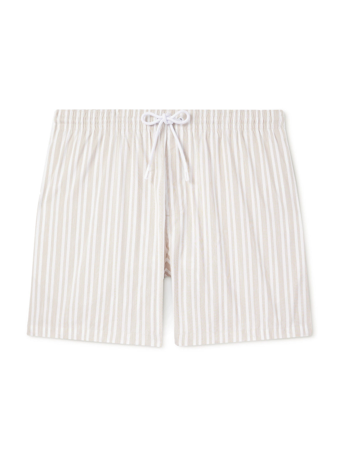 Loro Piana Daneu Straight-leg Mid-length Striped Swim Shorts In Neutral